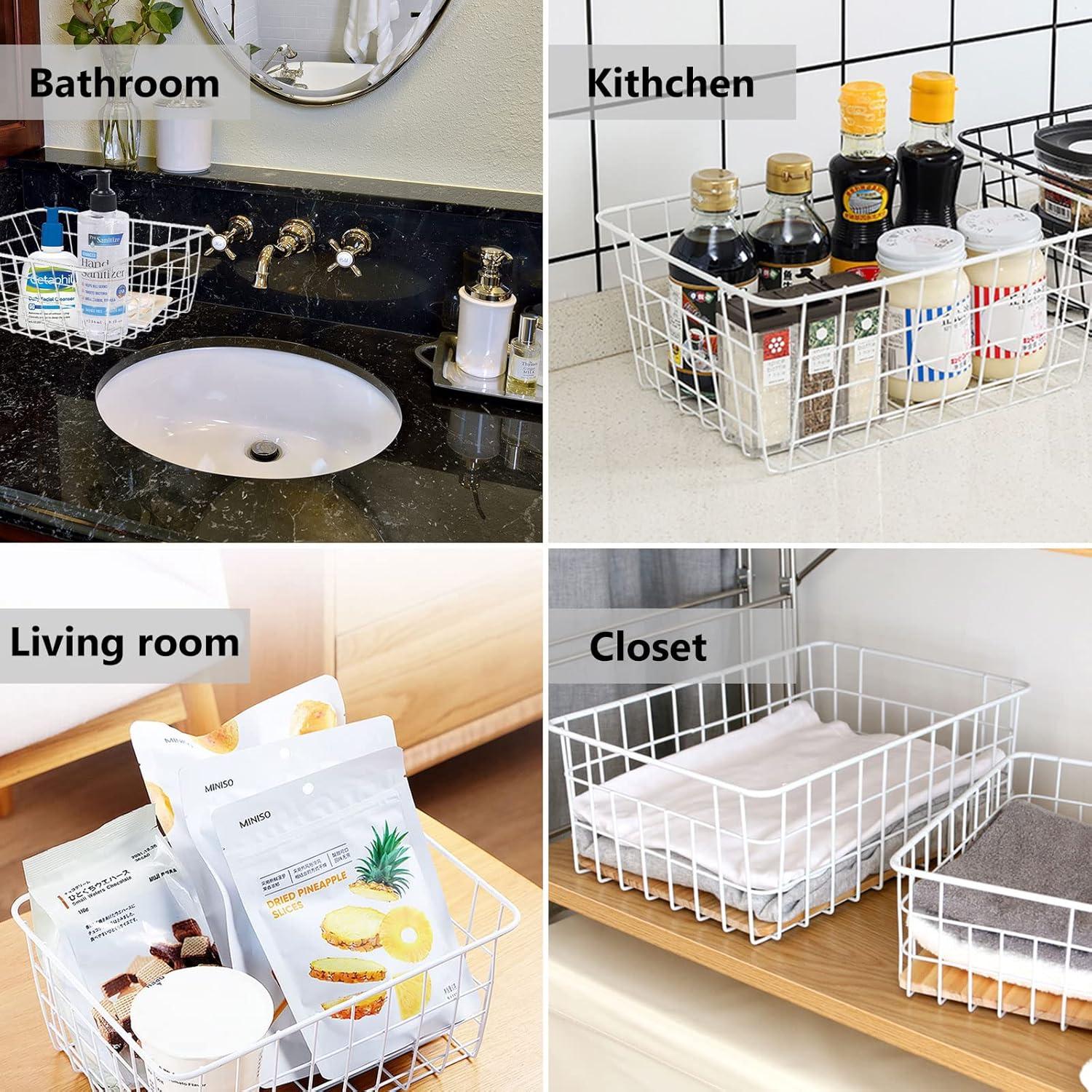 4 Cestas Organizadoras de Alambre LISHINE para Congelador 27.9x21.8 cm
