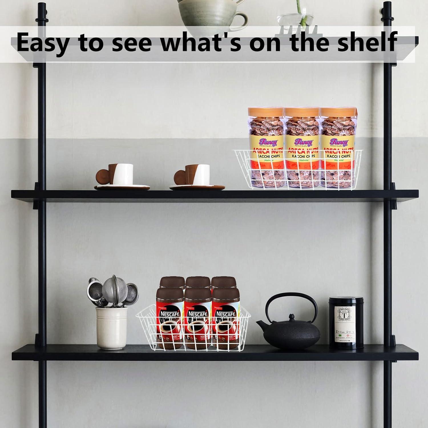 4 Cestas Organizadoras de Alambre LISHINE para Congelador 27.9x21.8 cm