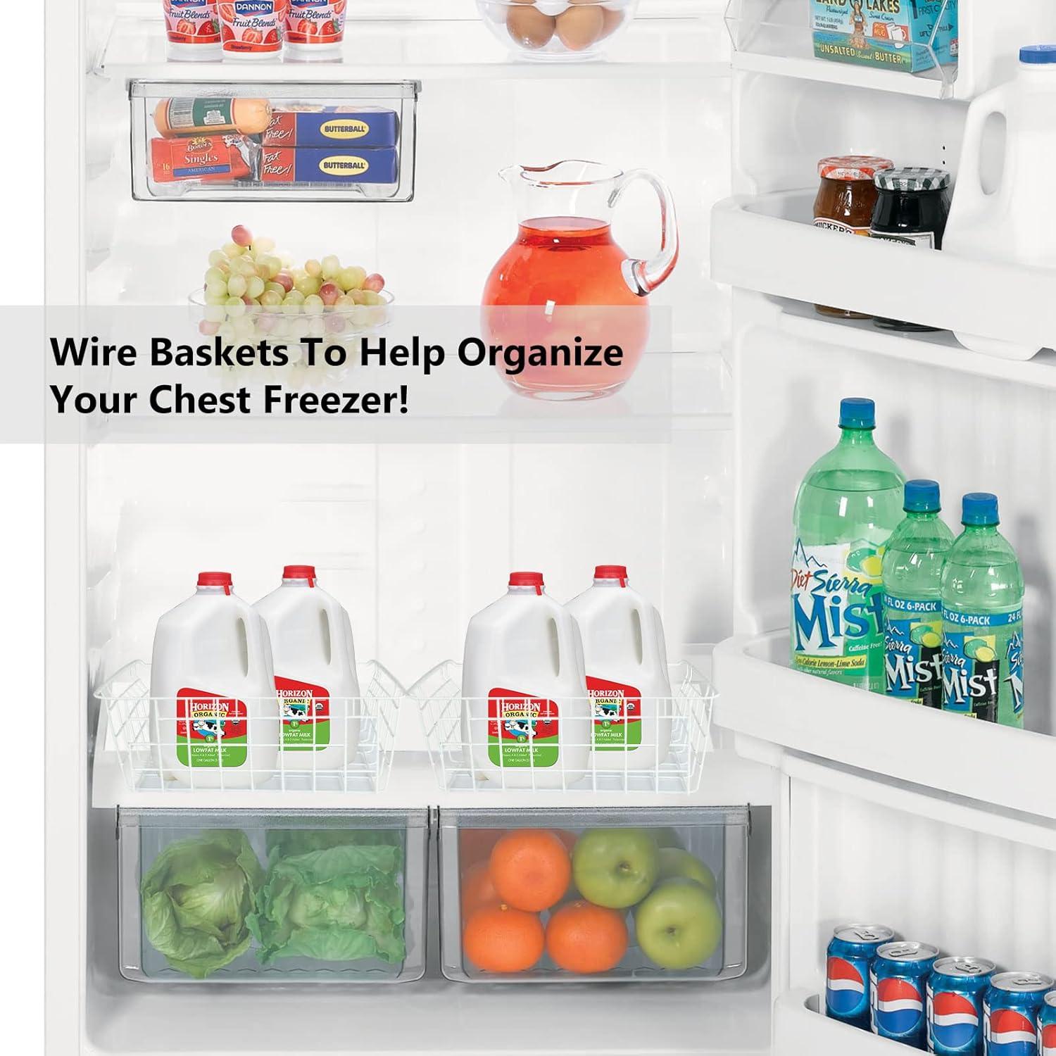4 Cestas Organizadoras de Alambre LISHINE para Congelador 27.9x21.8 cm