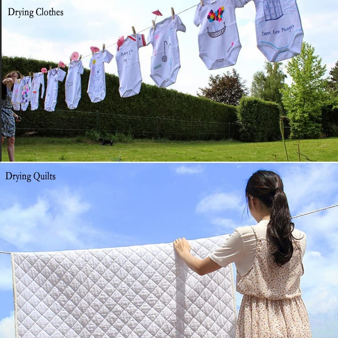 Línea de Ropa Portátil K Y KANGYUN 15m Algodón Blanco