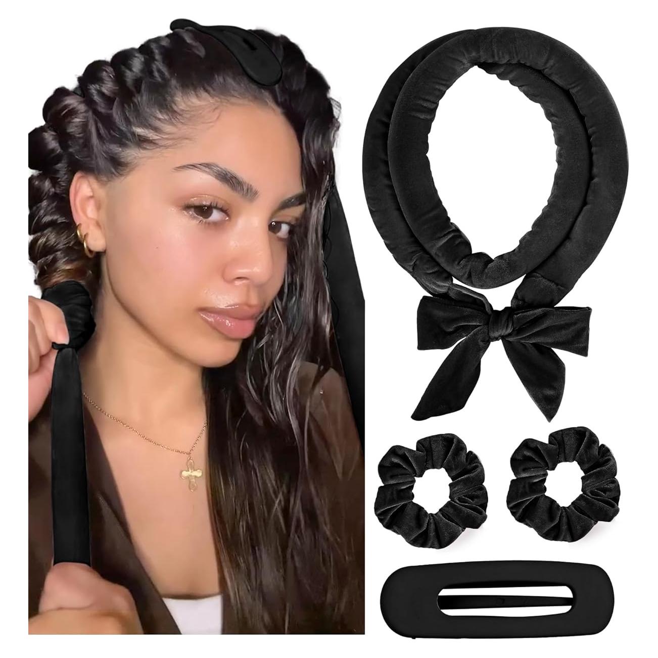 Rizador de Cabello Sin Calor Yanibest con Scrunchies y Clip