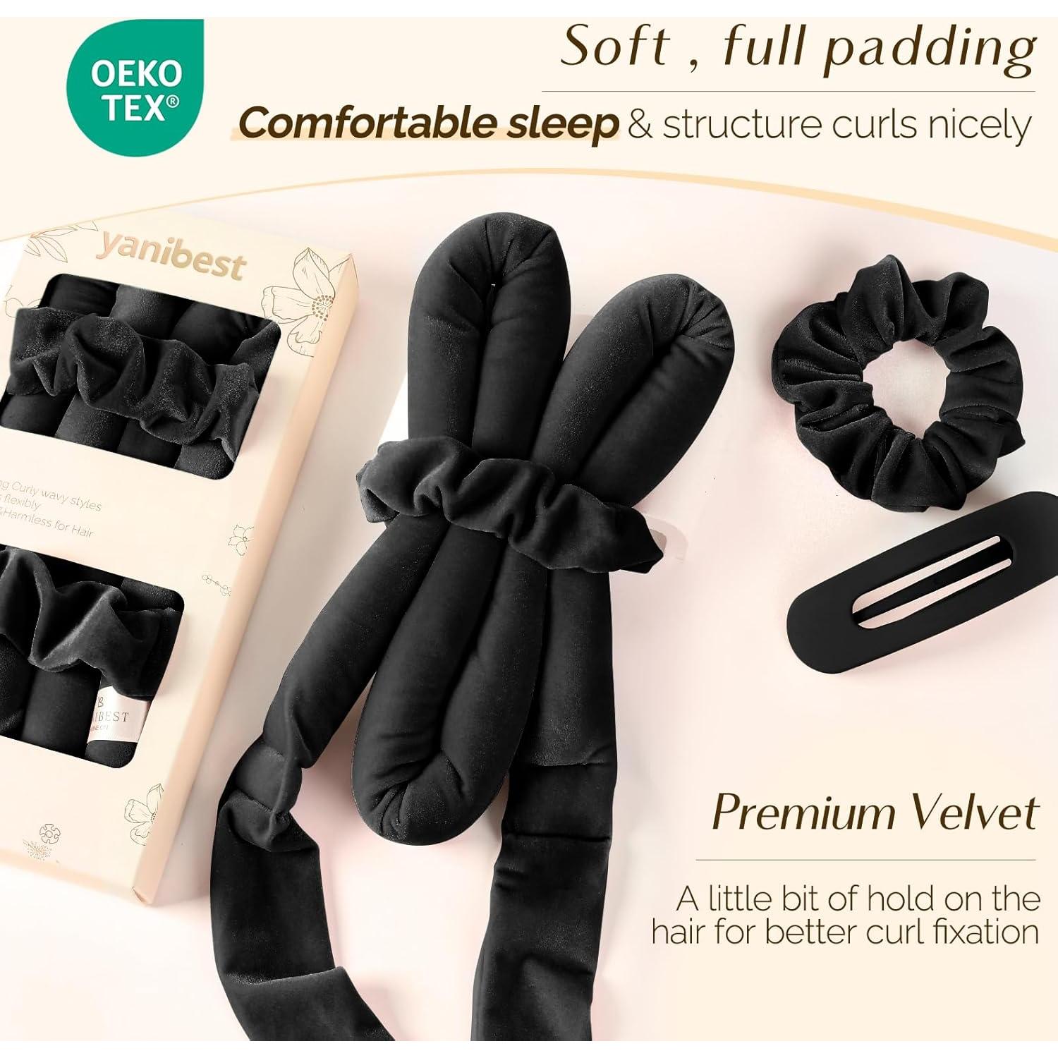 Rizador de Cabello Sin Calor Yanibest con Scrunchies y Clip