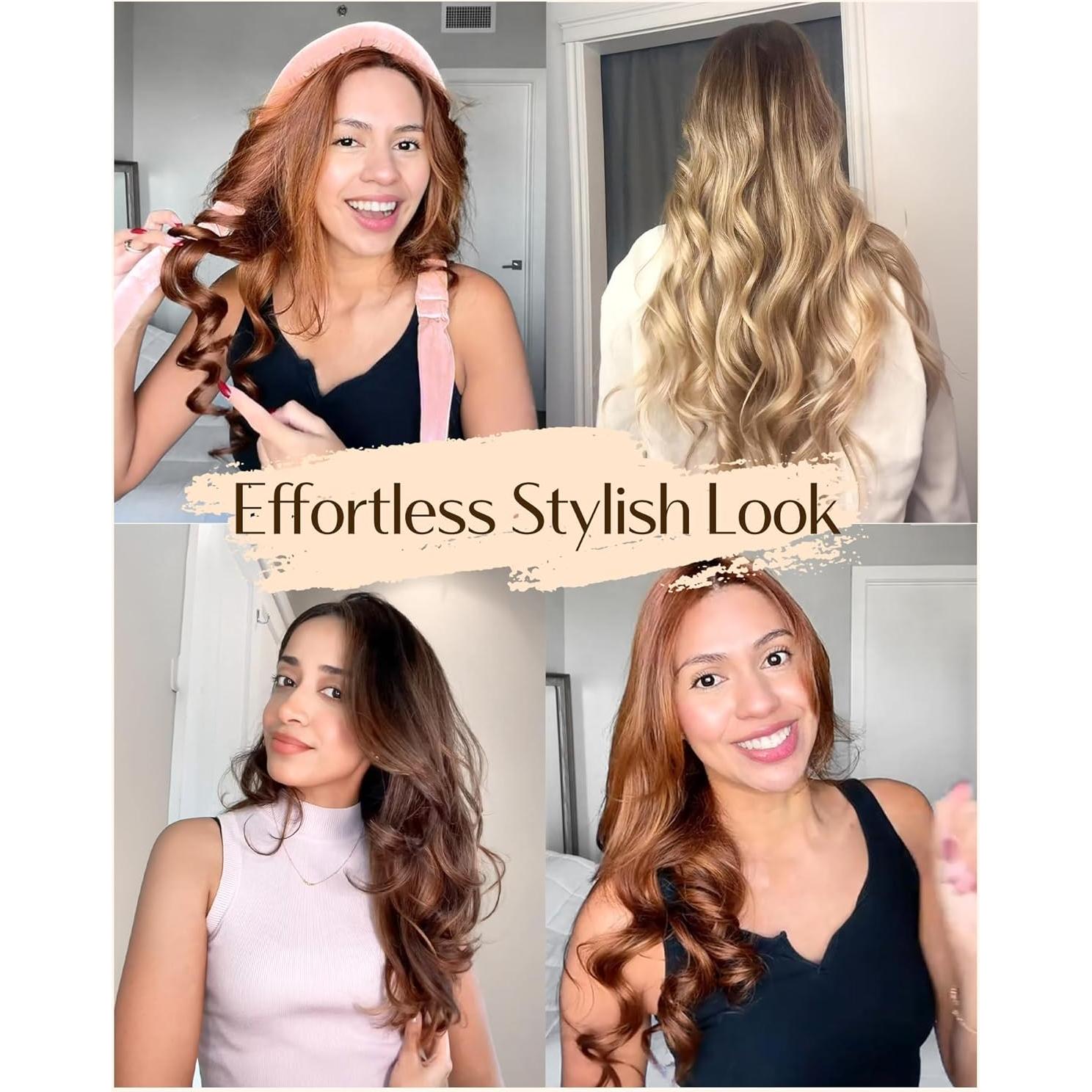 Rizador de Cabello Sin Calor Yanibest con Scrunchies y Clip