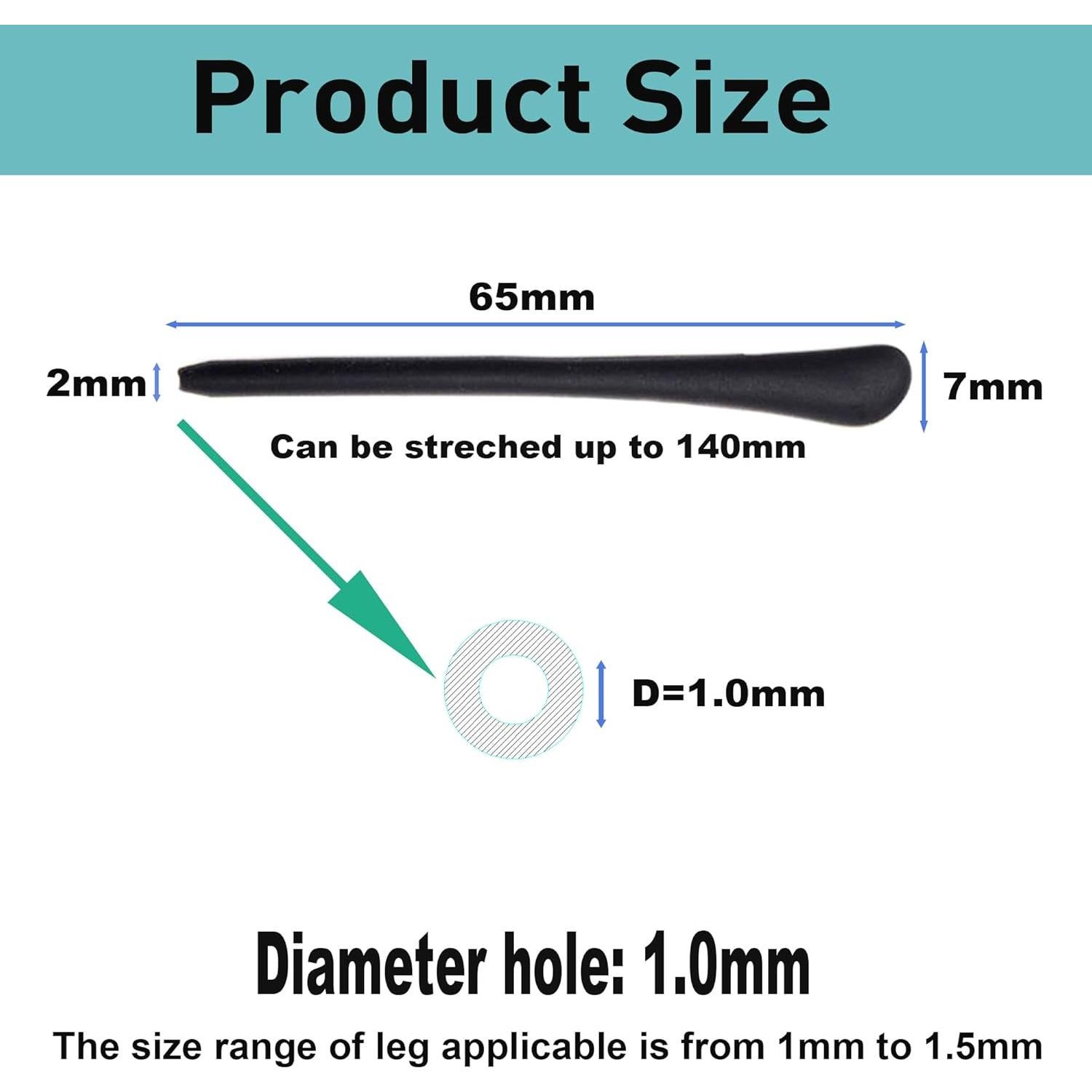 Puntas de Gafas Antideslizantes de Silicona 8 Pares Negro