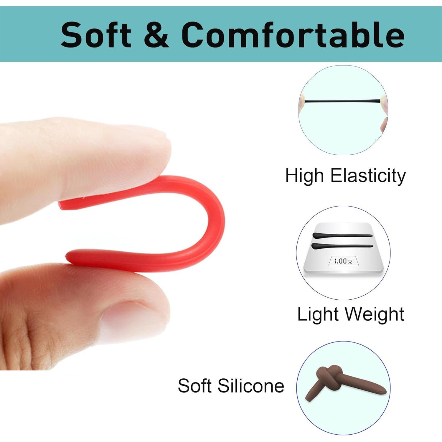 Puntas de Gafas Antideslizantes de Silicona 8 Pares Negro