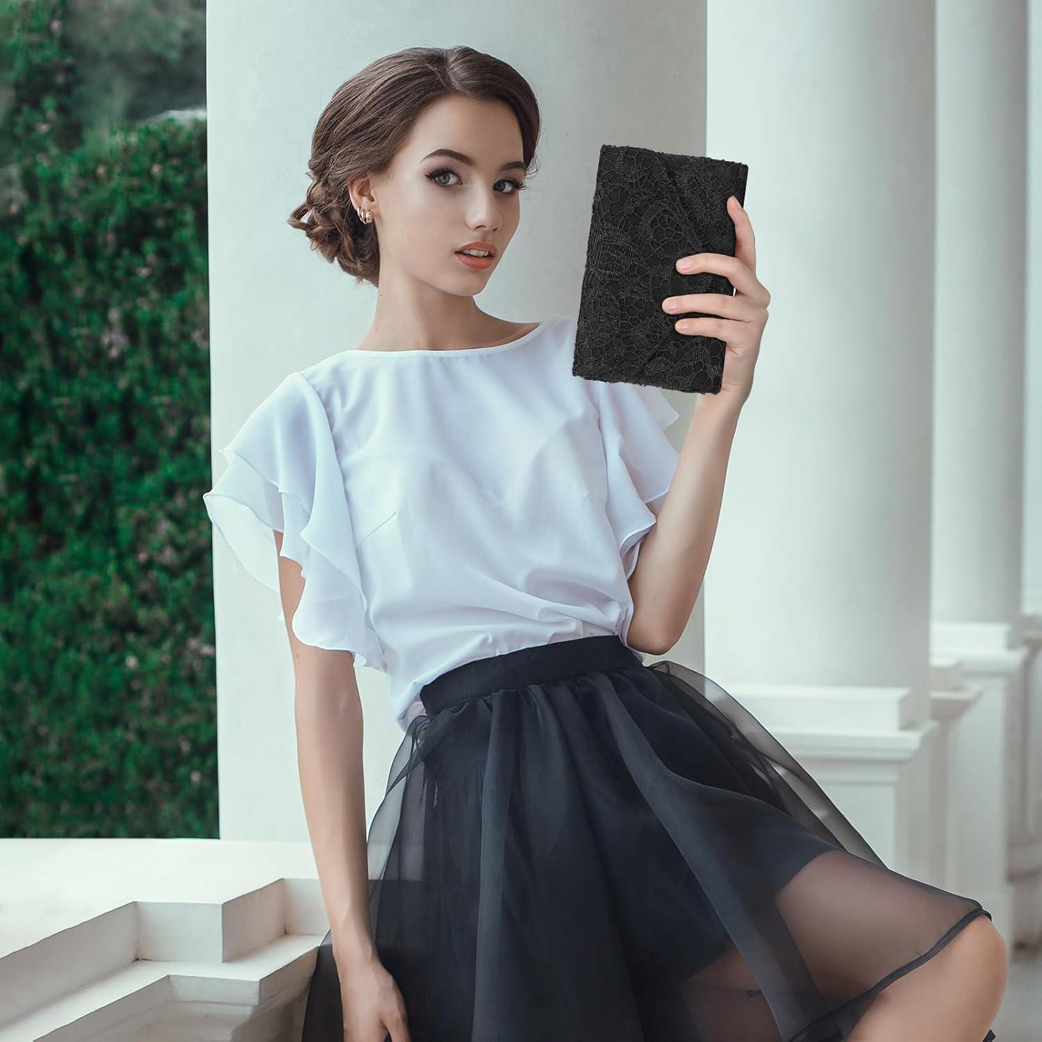 Bolso Clutch de Encaje UBORSE para Mujeres - Elegante y Formal