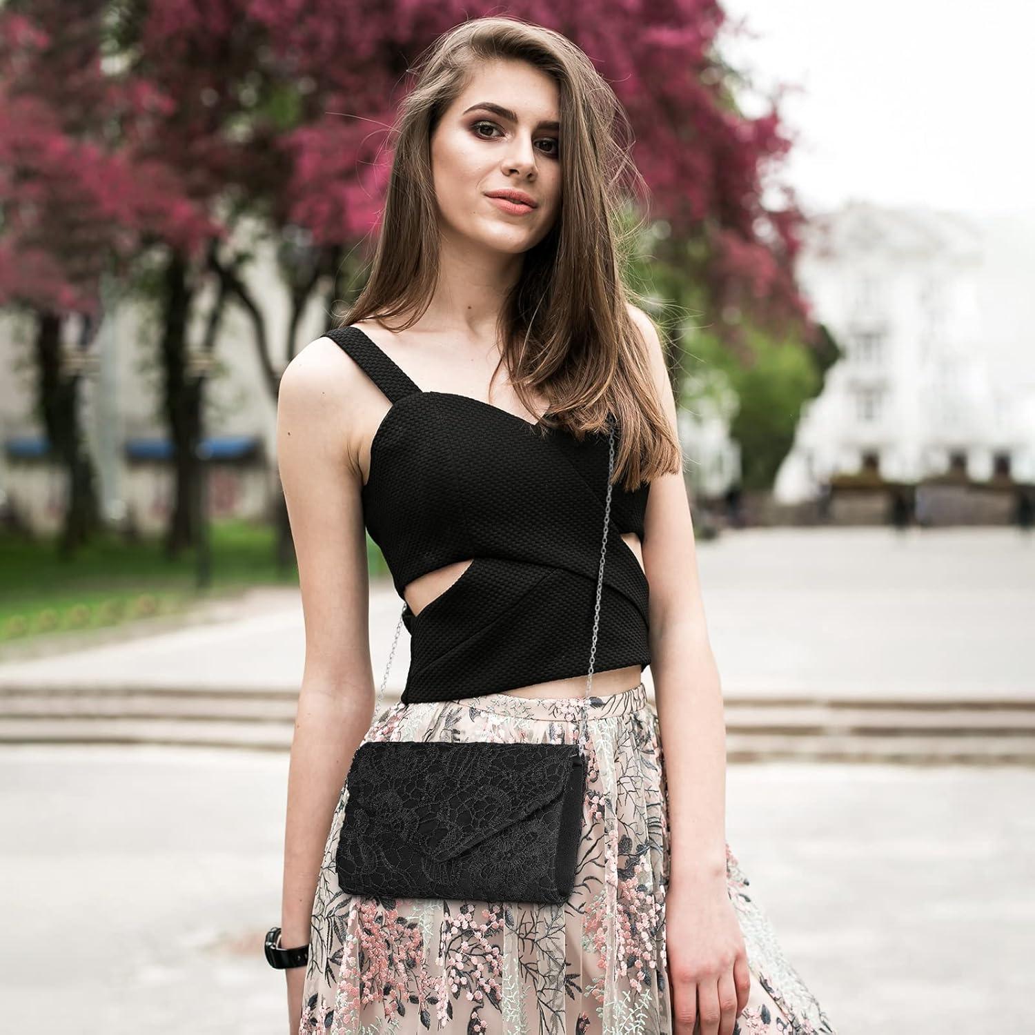 Bolso Clutch de Encaje UBORSE para Mujeres - Elegante y Formal