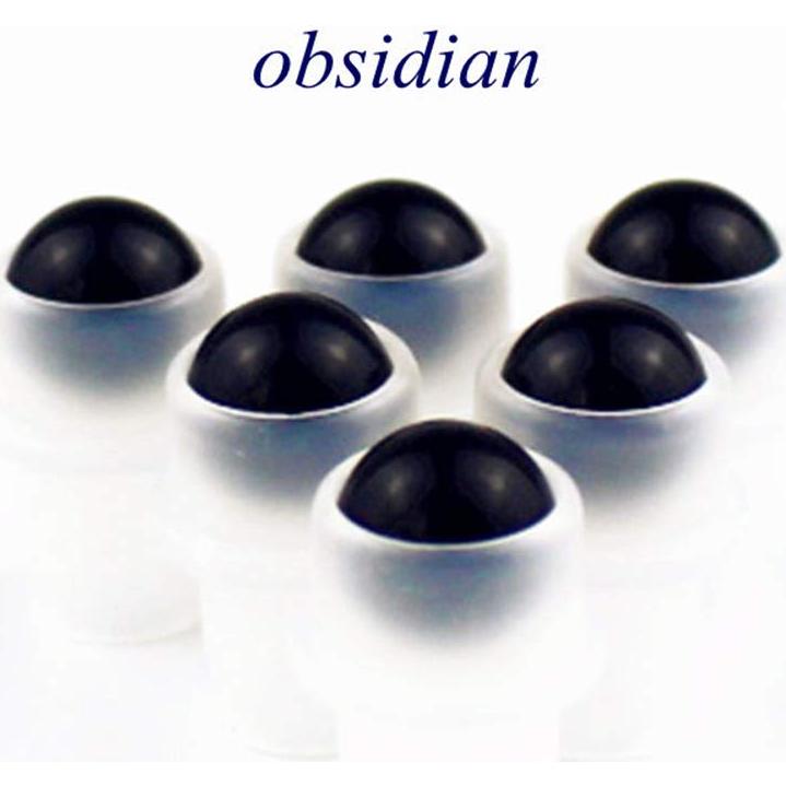Paquete de 5 botellas de vidrio 10ml con rodillo Obsidiana Negra