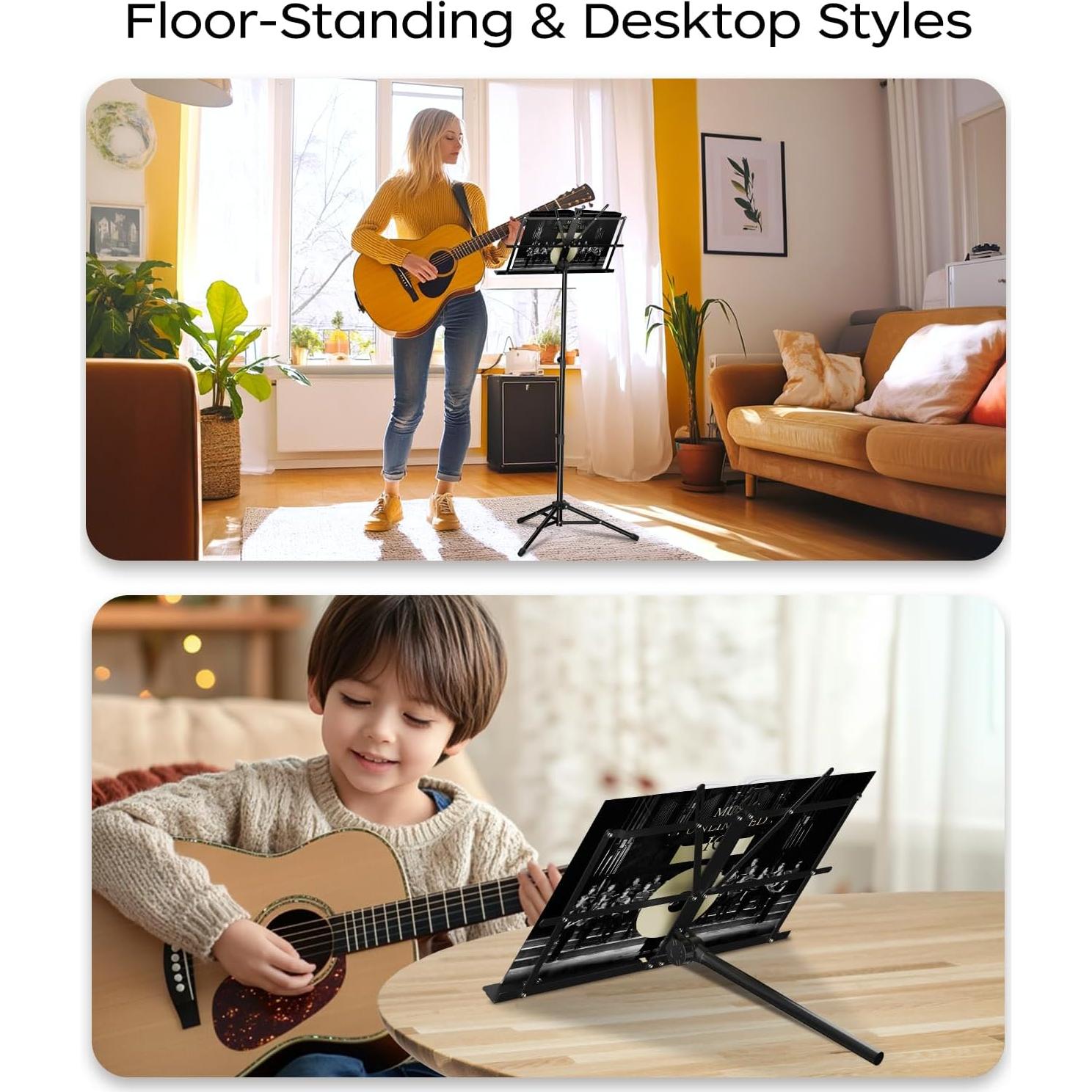 Soporte de Música K KASONIC Plegable 2 en 1 Ajustable 0.97 kg