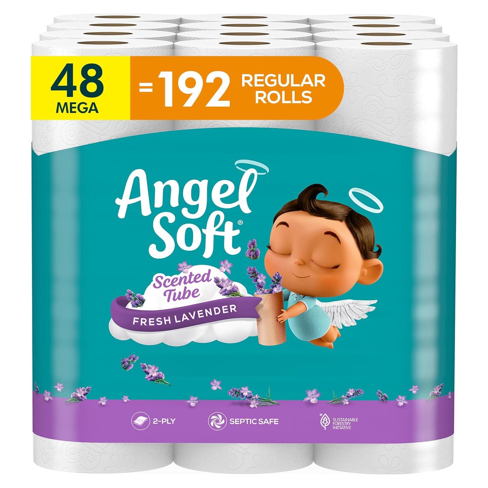Papel Higiénico Angel Soft Mega 48 Rollos Aroma Lavanda