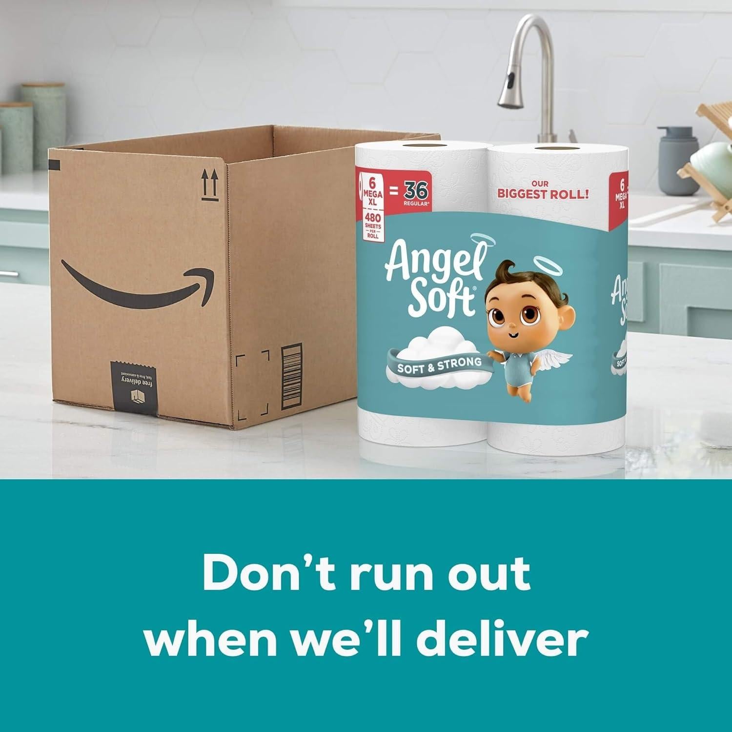 Papel Higiénico Angel Soft Mega 48 Rollos Aroma Lavanda