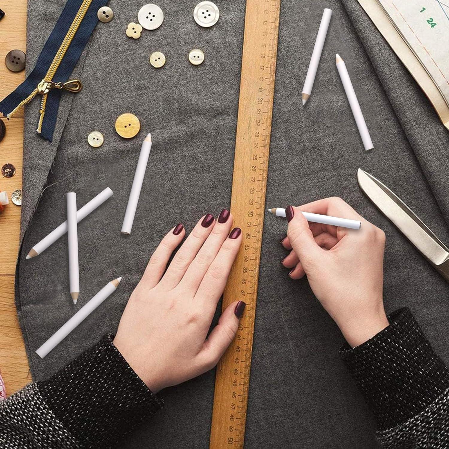 PAGOW 14 Lápices de Costura Lavables para Tela - Marcadores Blancos