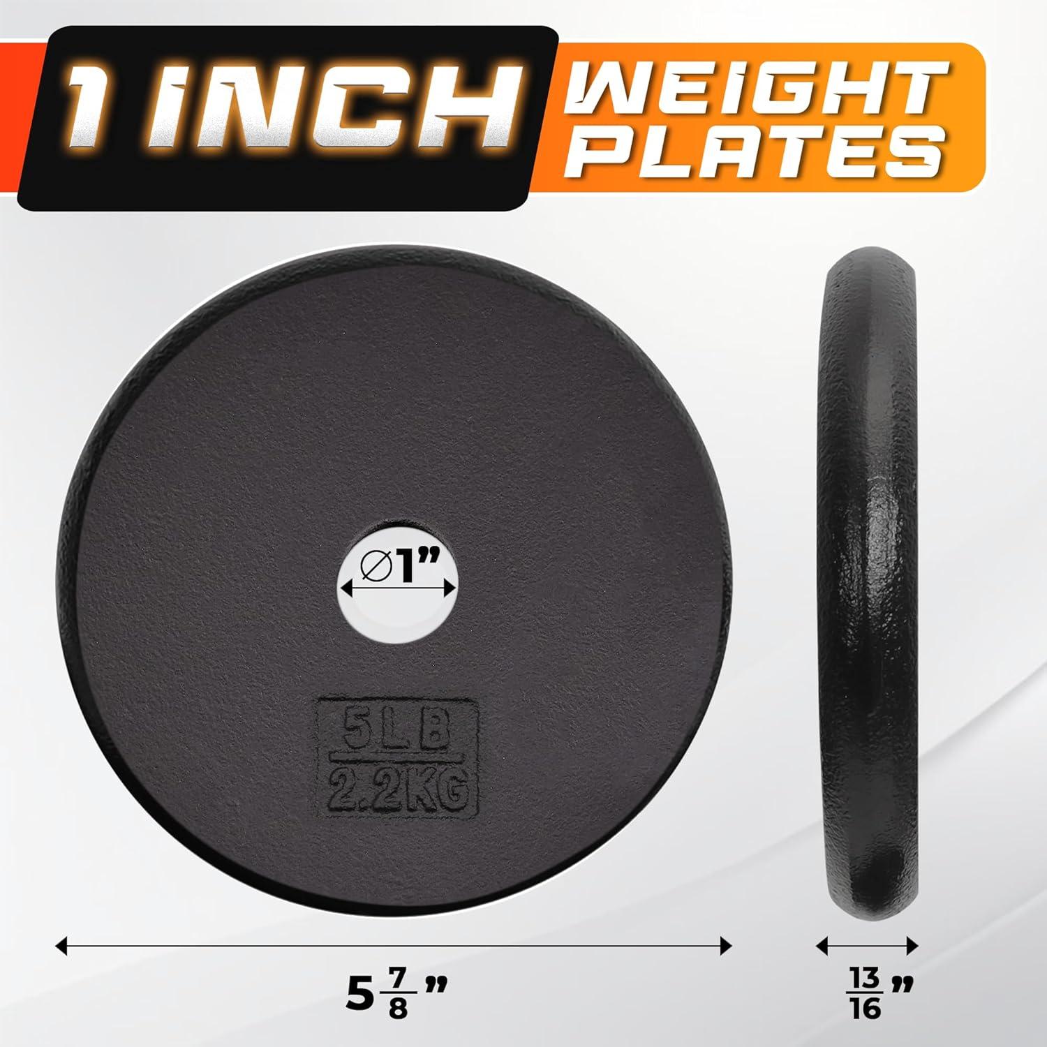Placas de Peso de Hierro Fundido Yes4All 2x2.27kg 1"