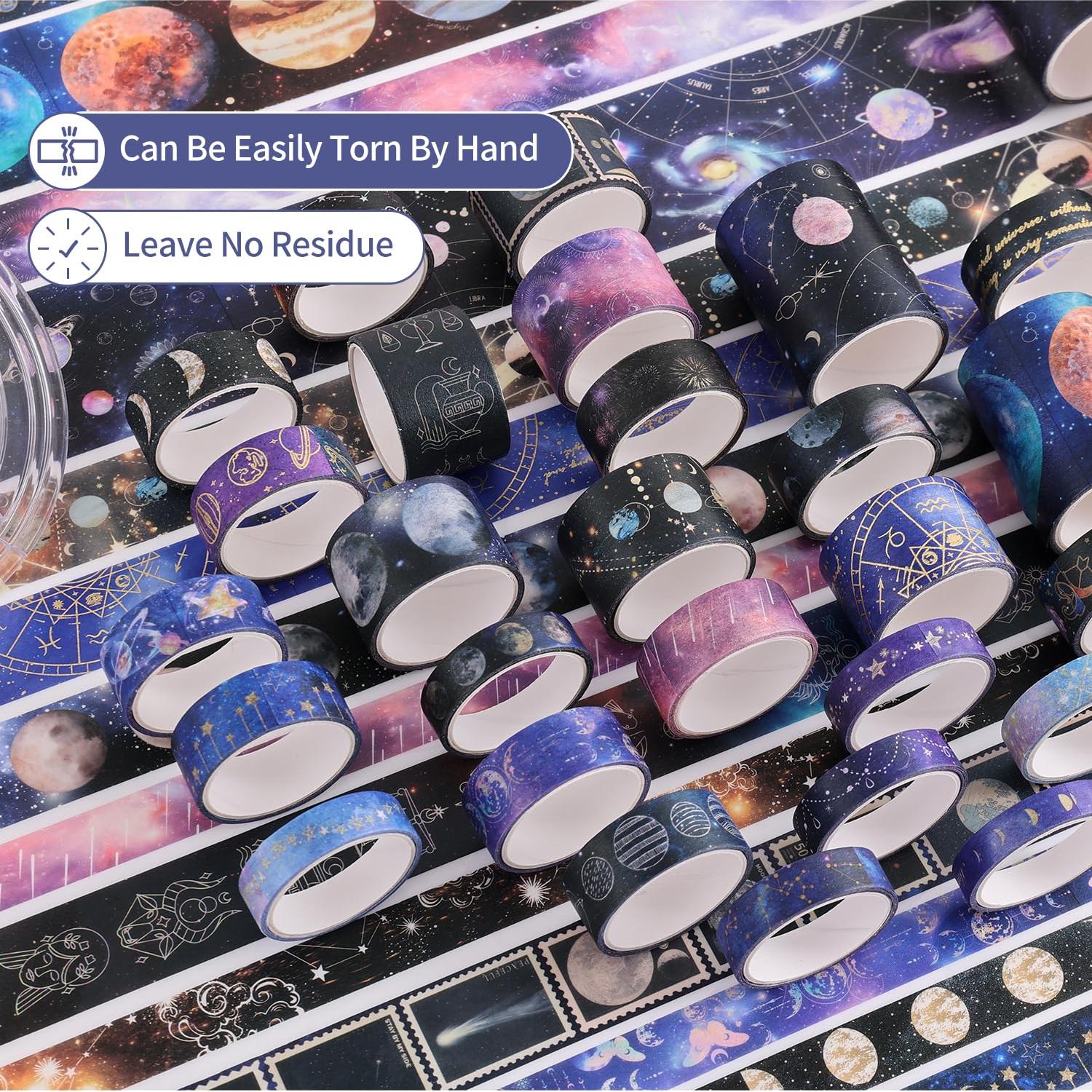 Conjunto de 32 Rollos de Cinta Washi VYRANA Galaxia 8-50mm