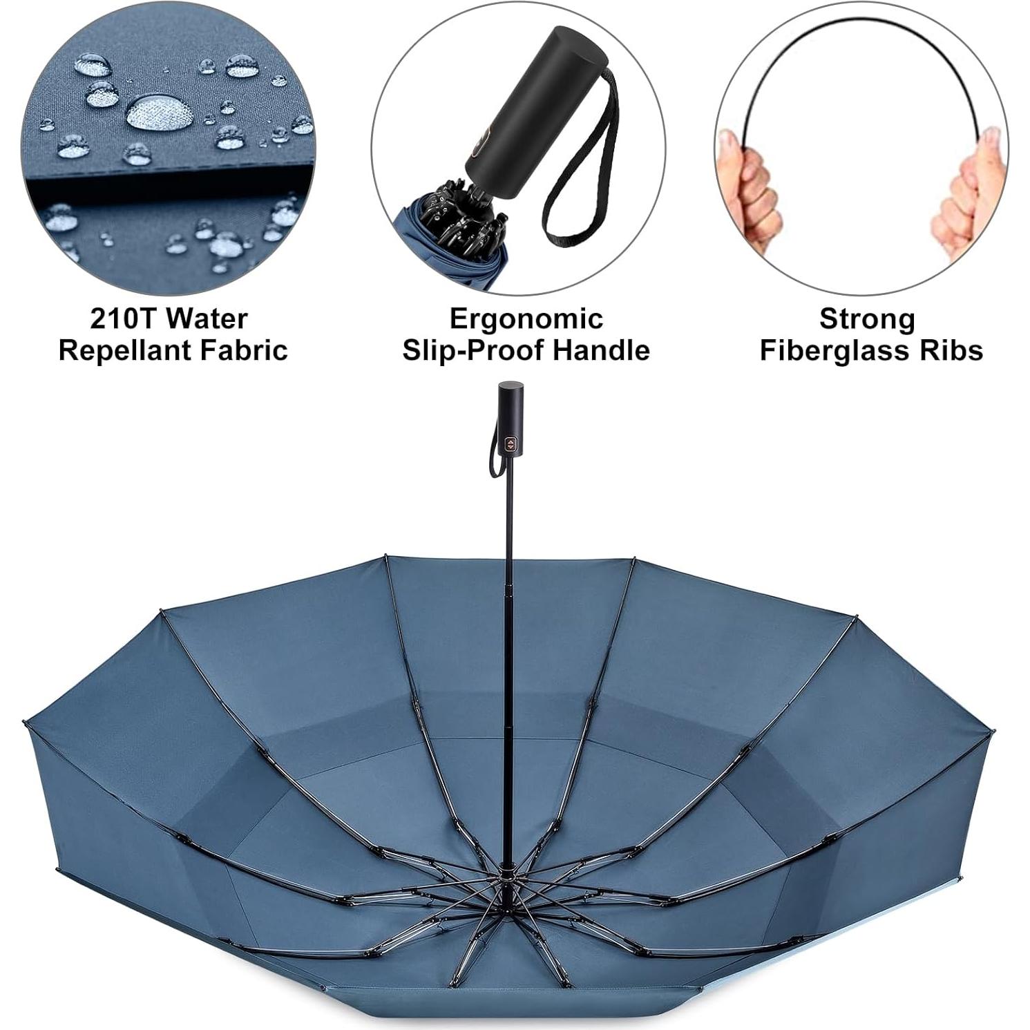 Paraguas Prospo Grande 117 cm Automático Plegado Inverso