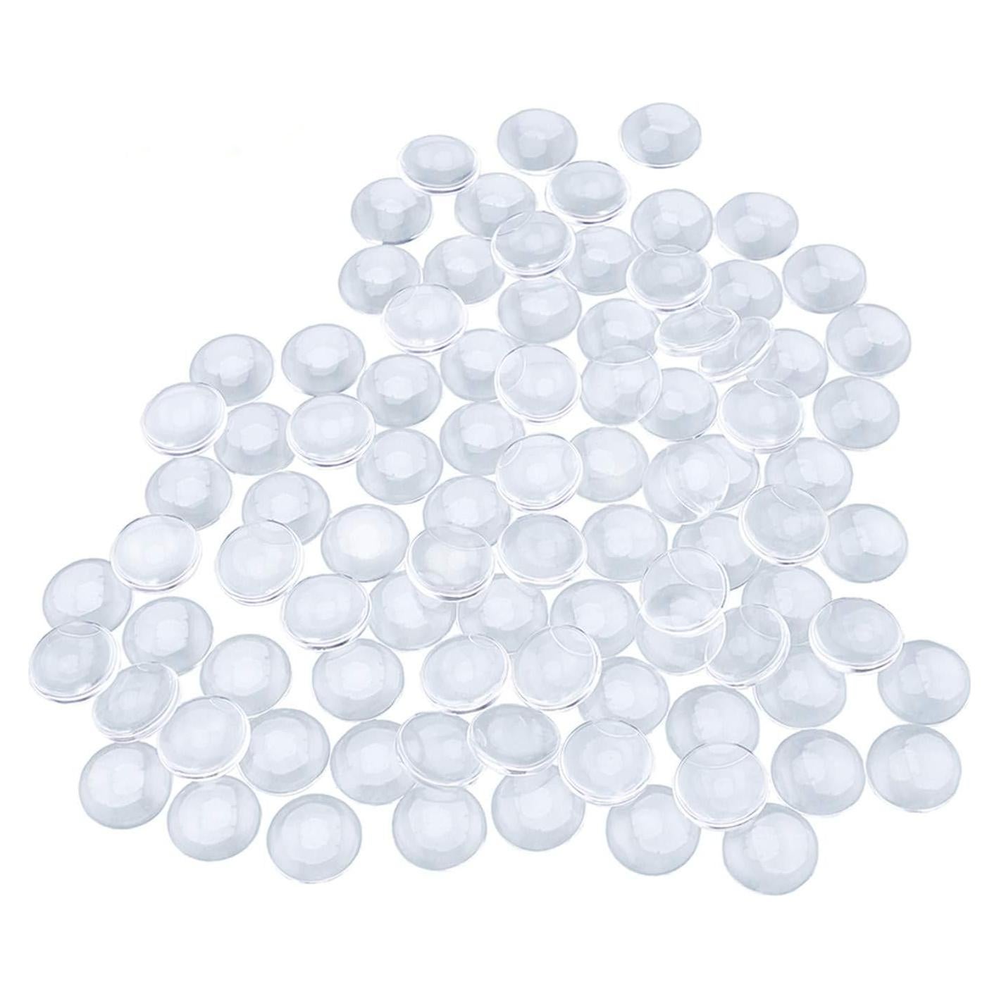 90 Cabochones de Vidrio Transparentes 20mm HAUTOCO para Manualidades