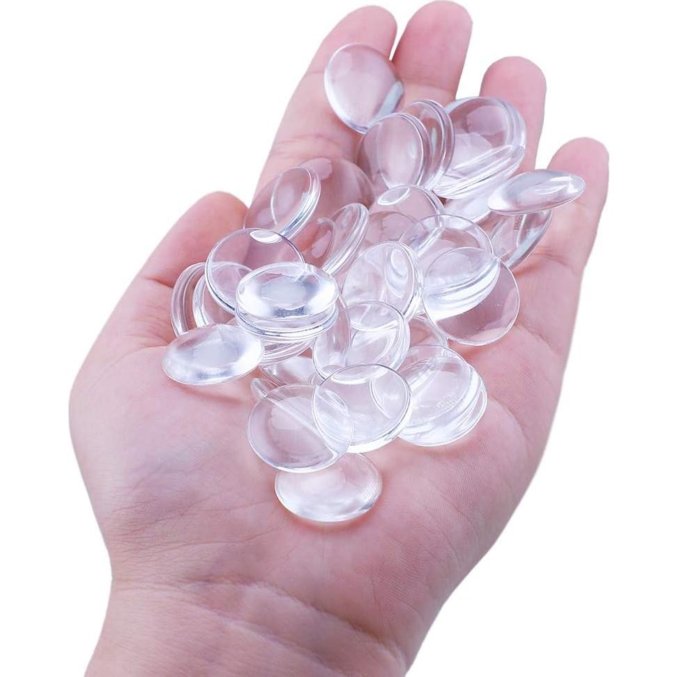 90 Cabochones de Vidrio Transparentes 20mm HAUTOCO para Manualidades