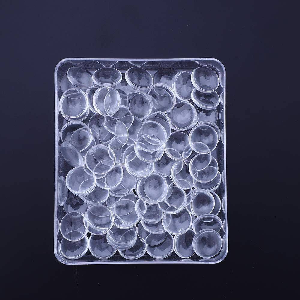 90 Cabochones de Vidrio Transparentes 20mm HAUTOCO para Manualidades
