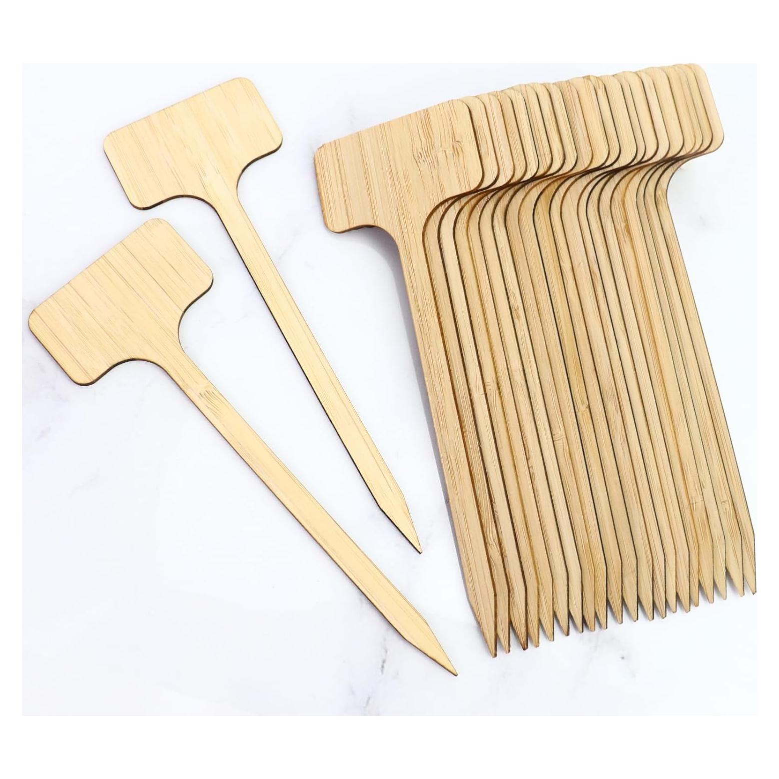 20 Etiquetas de Planta de Bambú FAMLEAF 17.78 cm para Jardín