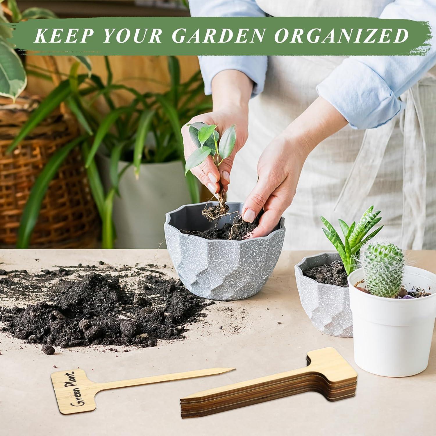 20 Etiquetas de Planta de Bambú FAMLEAF 17.78 cm para Jardín