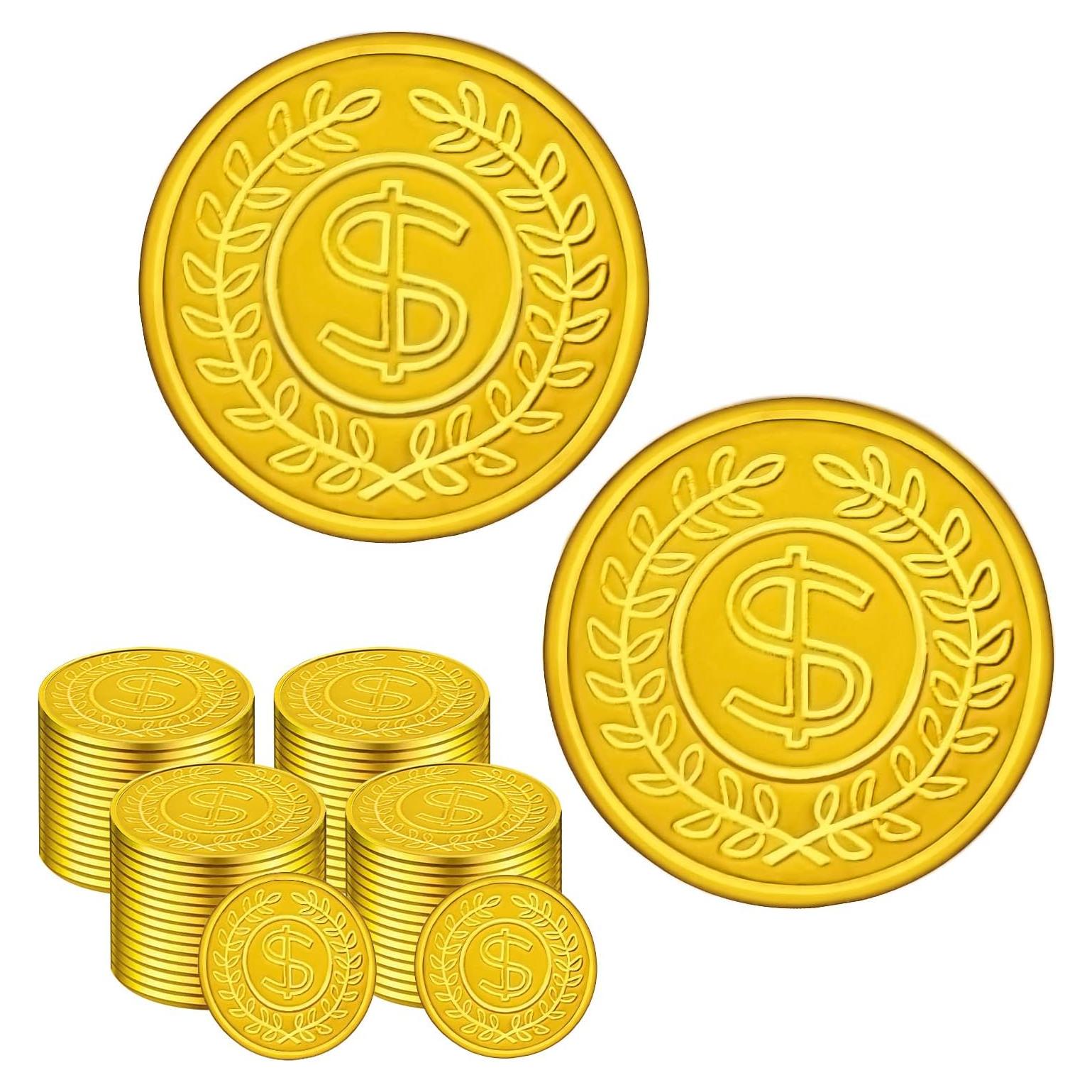 Juego de 100 Monedas de Plástico Doradas - SpinLaLa