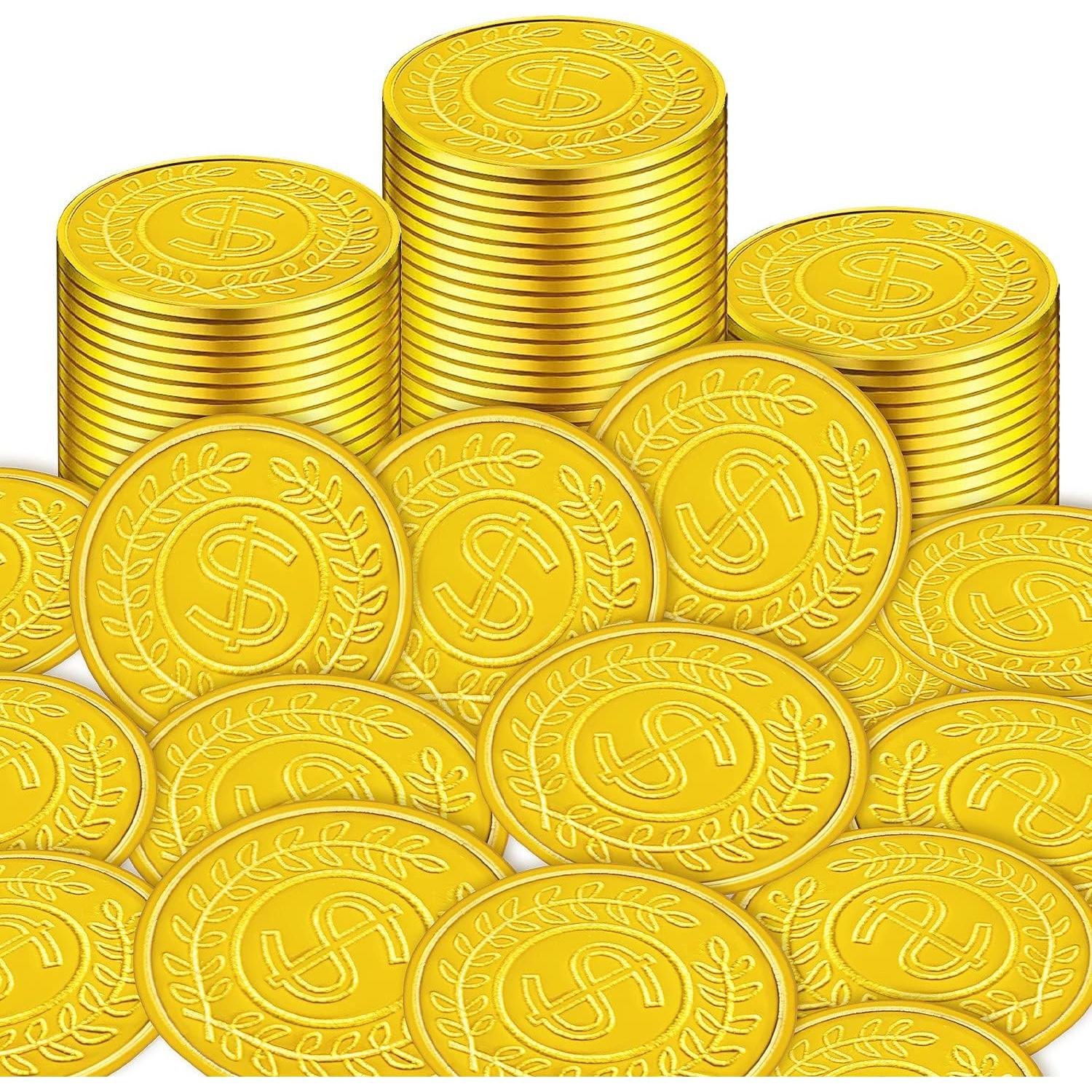 Juego de 100 Monedas de Plástico Doradas - SpinLaLa