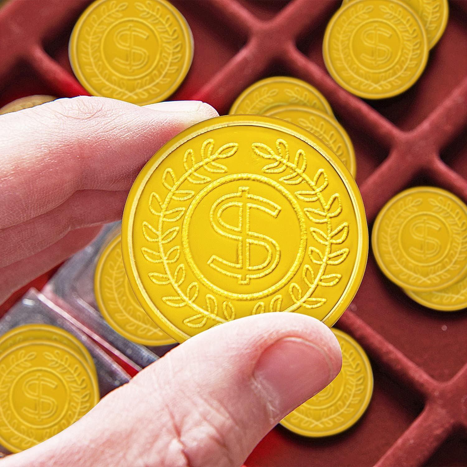 Juego de 100 Monedas de Plástico Doradas - SpinLaLa