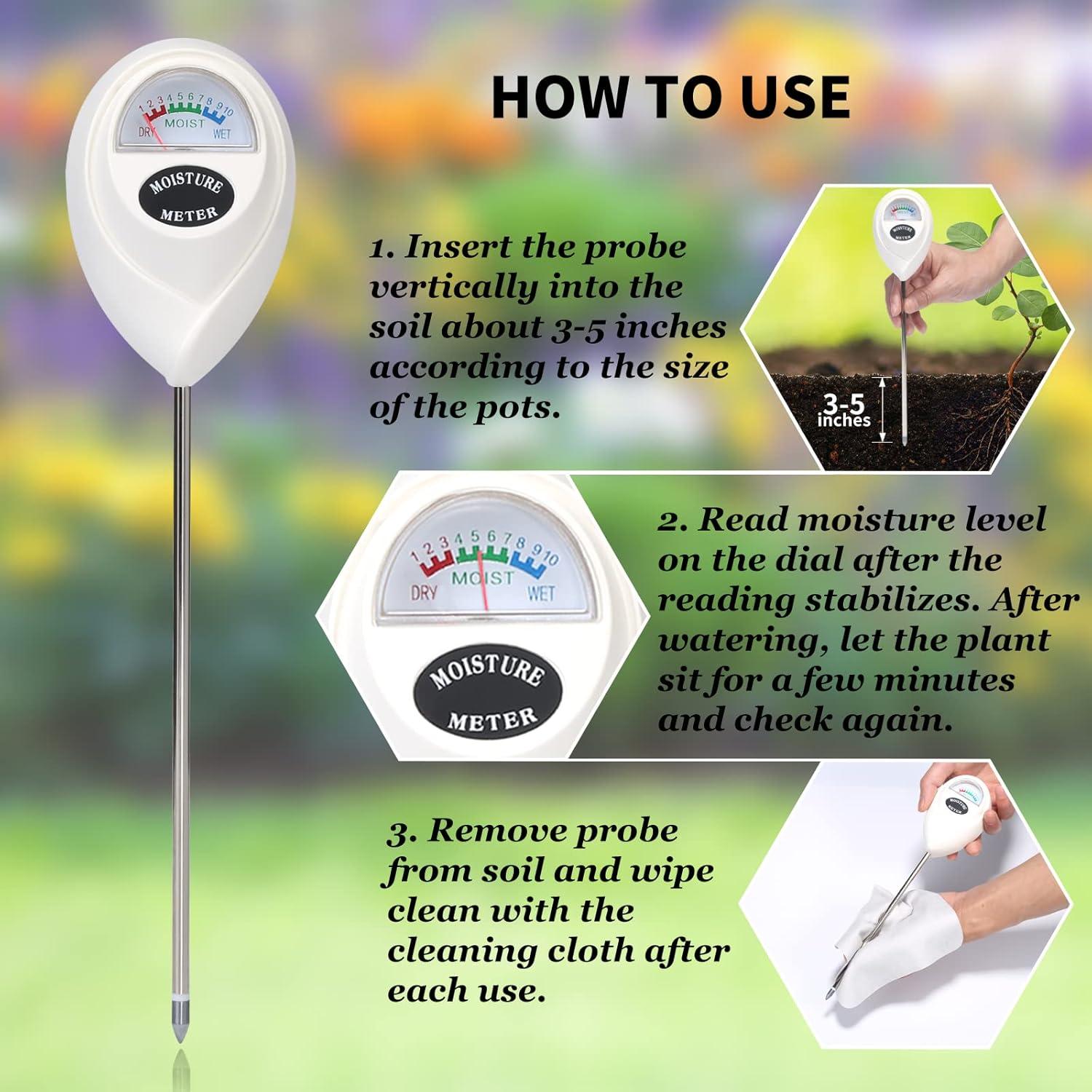 Medidor de Humedad ONEDONE para Suelo de Plantas - 25.4 cm