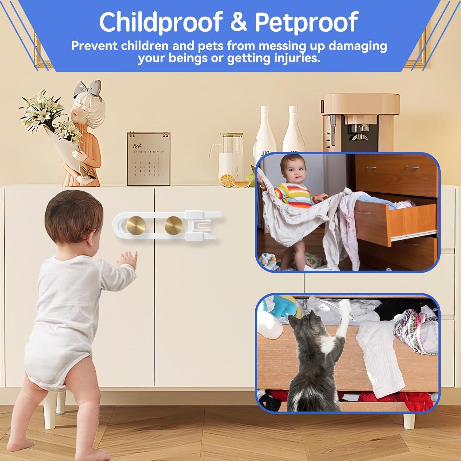 Cerraduras de Seguridad Ajustables Safeasy para Bebés - 8 Unidades