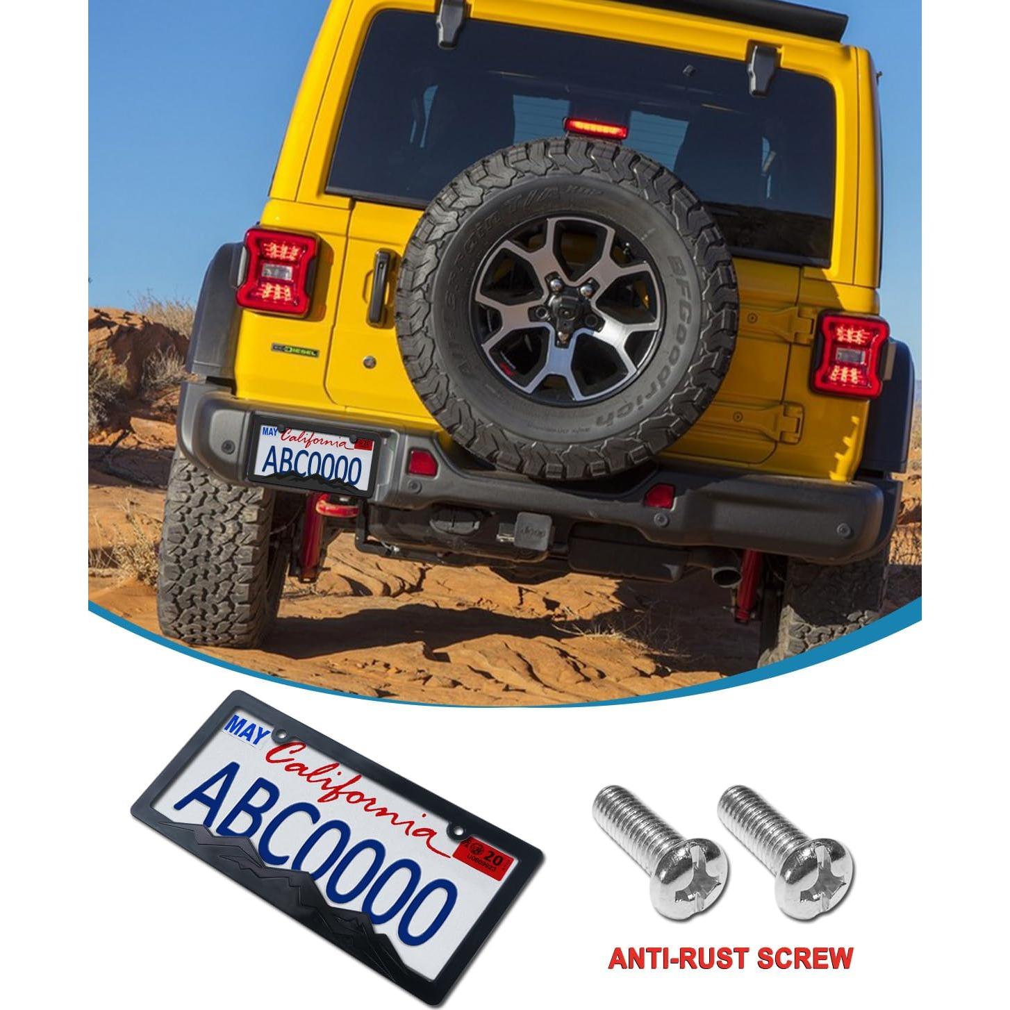 Marco de Placa de Licencia de Montaña ZXFOOG - Negro, Paquete de 2