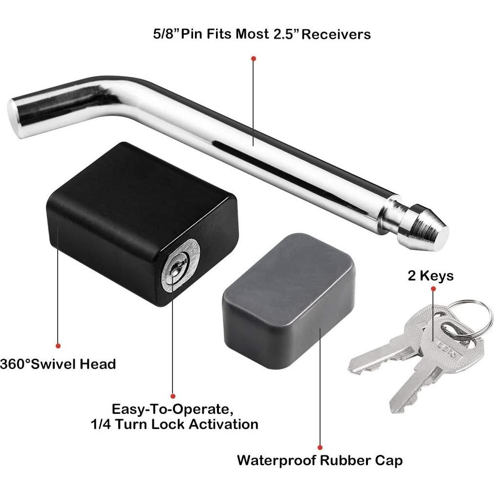 Cerradura de Remolque CZC AUTO 5/8" (1.59 cm) Pin Doblado