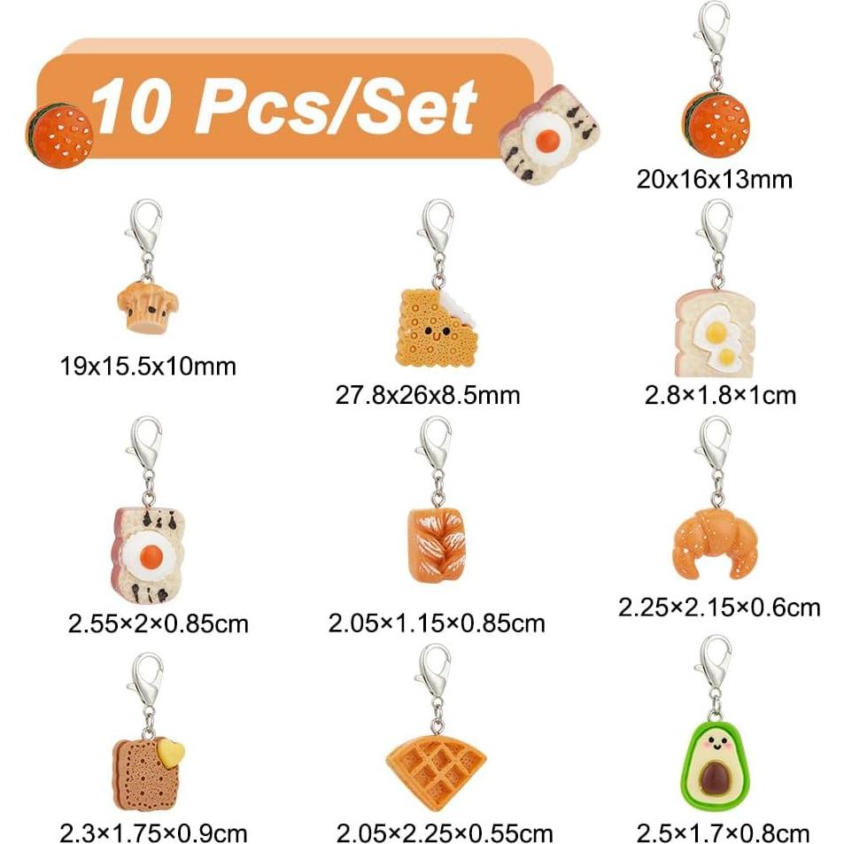 Marcadores de Puntos de Tejer NBEADS - 10 Piezas Pan Resina