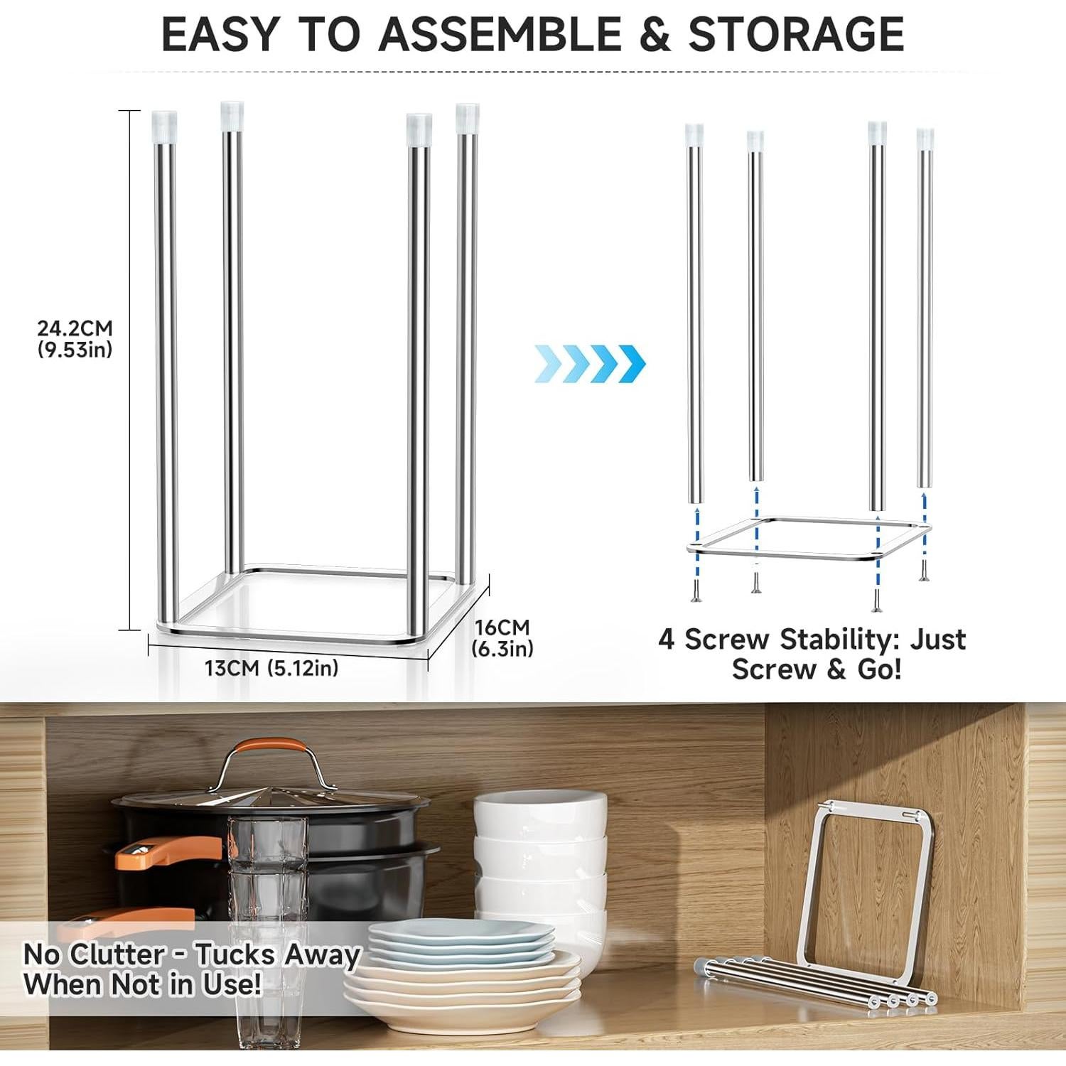 Soporte para Secado de Botellas XILIMEN Acero Inoxidable 24.1 cm