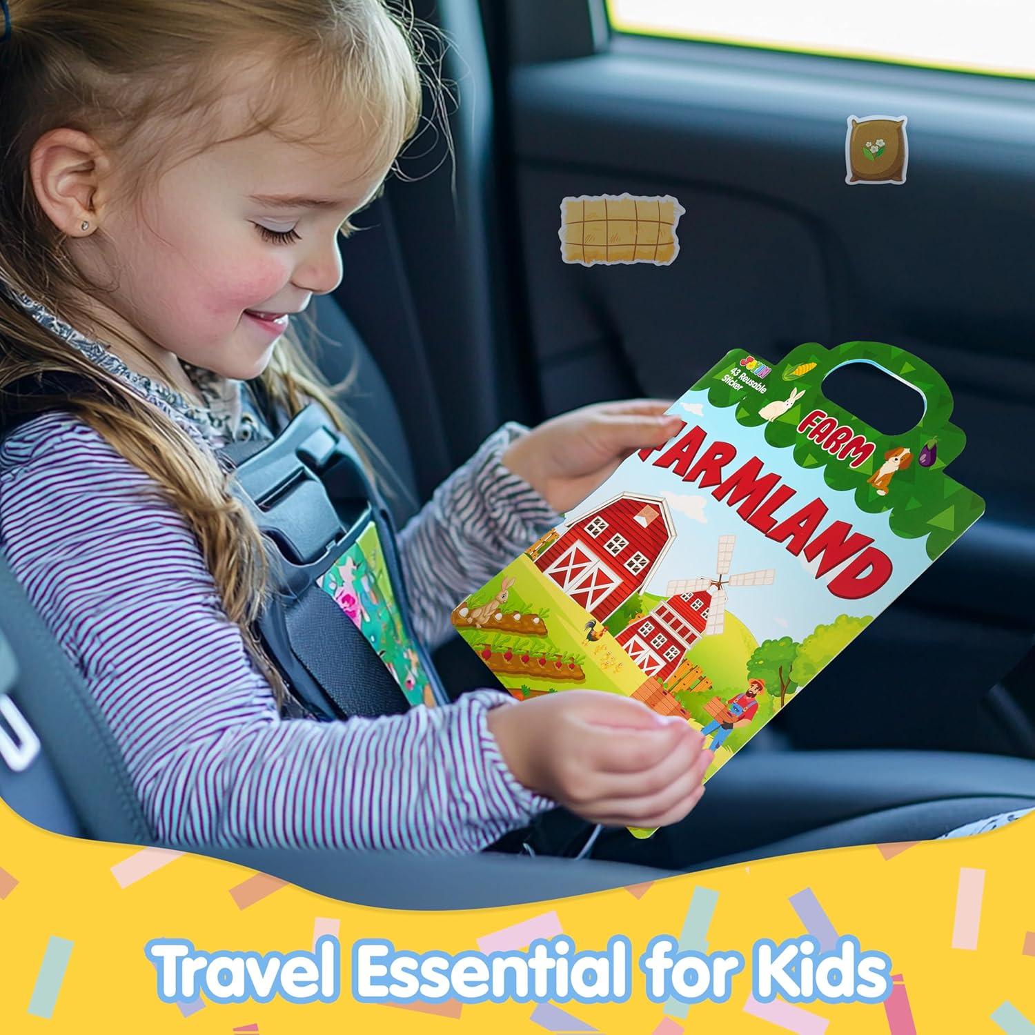 Libro de Pegatinas Reutilizables JOYIN Animales de Granja 43 Piezas