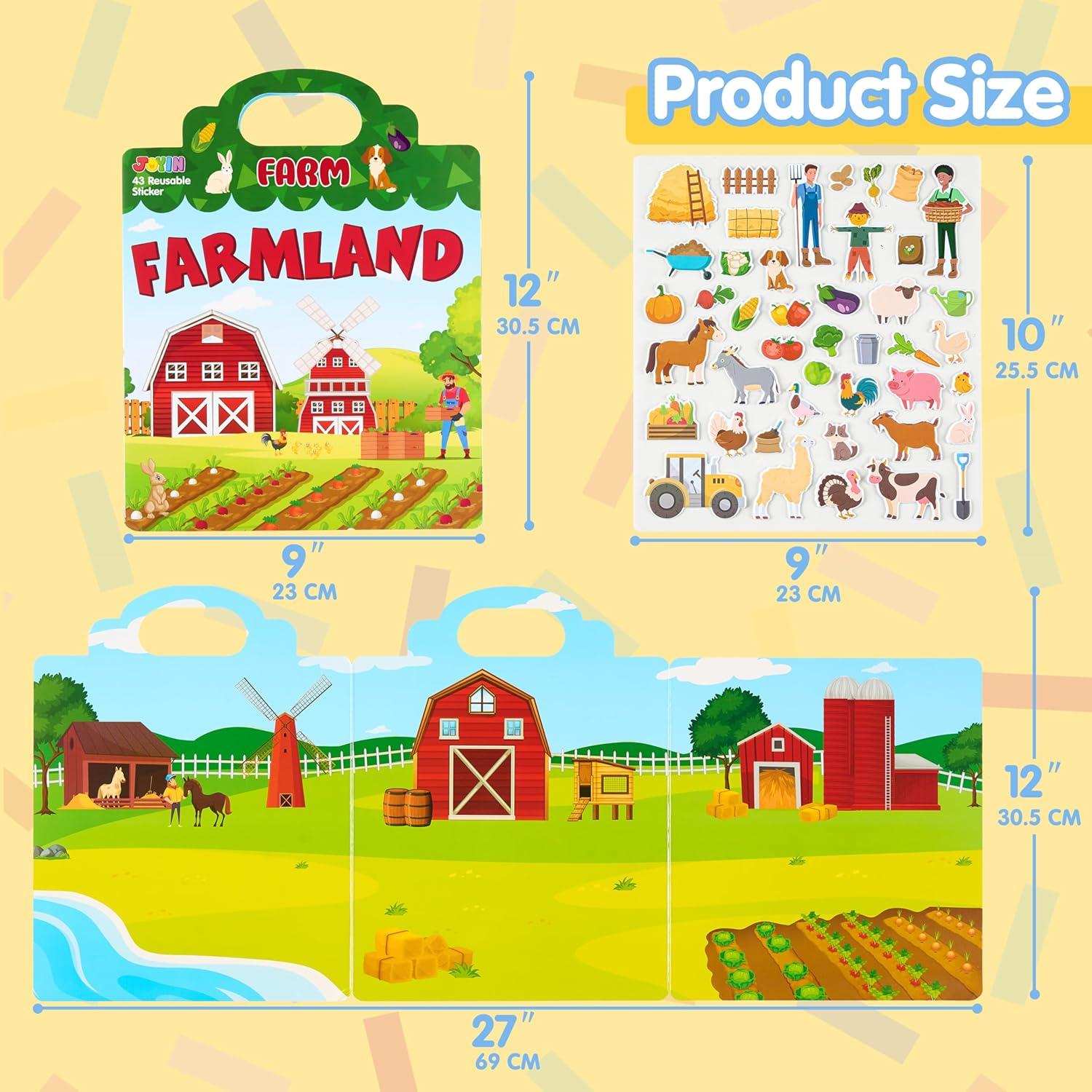 Libro de Pegatinas Reutilizables JOYIN Animales de Granja 43 Piezas