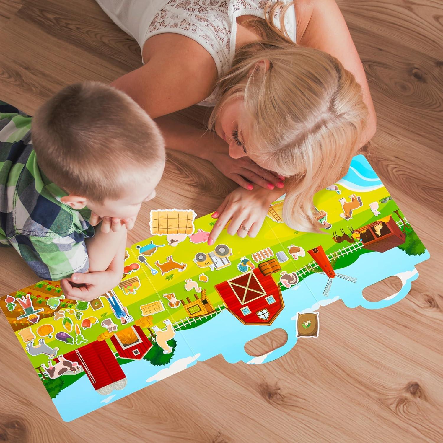 Libro de Pegatinas Reutilizables JOYIN Animales de Granja 43 Piezas