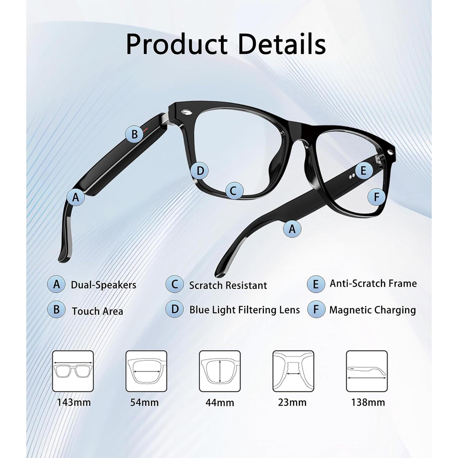 Gafas Inteligentes AI VOOGIL Bluetooth Traductoras UV400