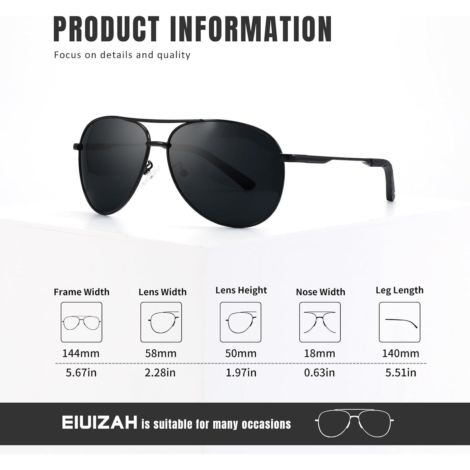 Gafas de sol Eiuizah polarizadas UV para adultos unisex