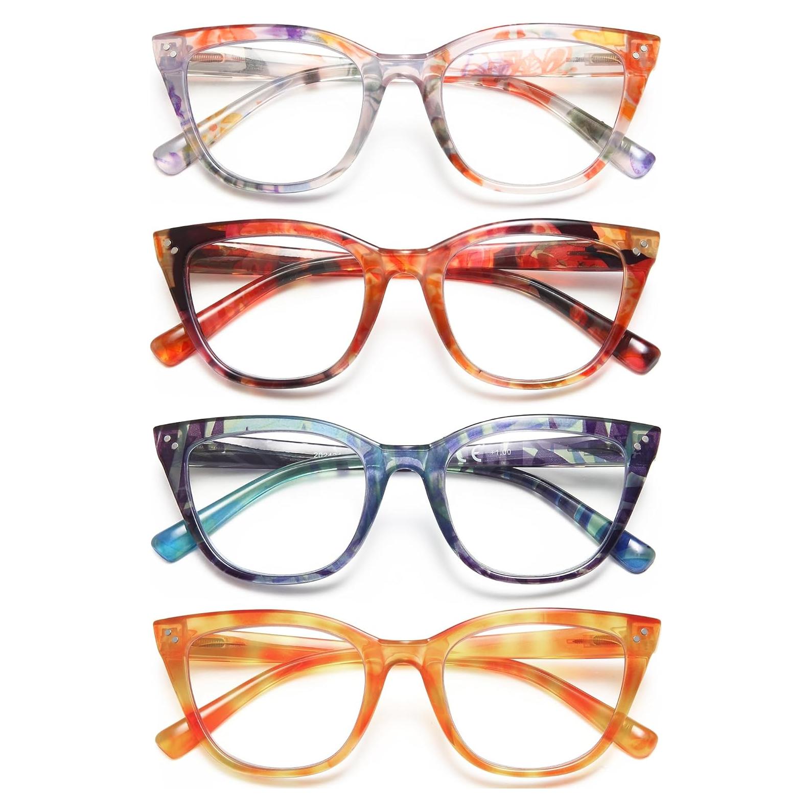 Gafas de lectura EYEURL Cat Eye para mujeres, 4 colores, bloqueo luz azul