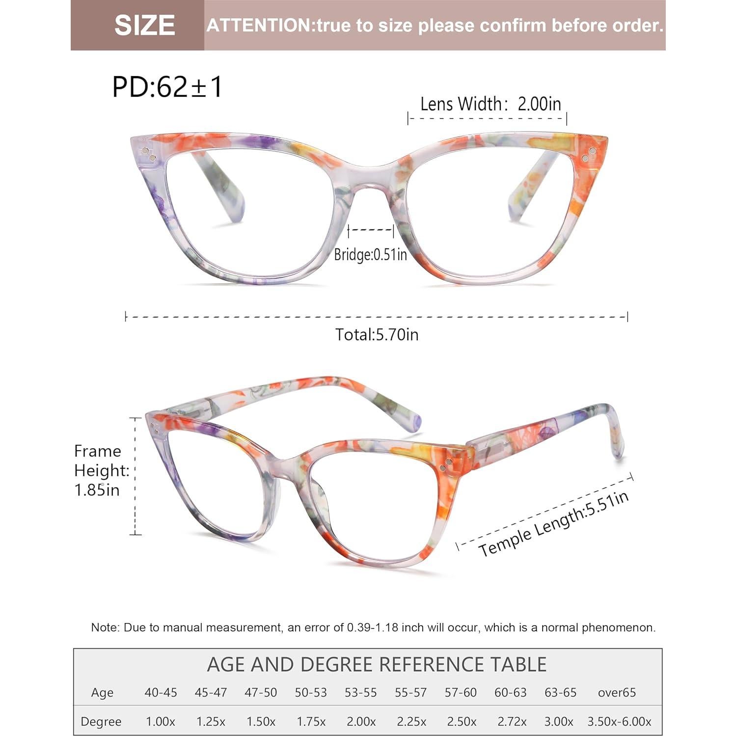 Gafas de lectura EYEURL Cat Eye para mujeres, 4 colores, bloqueo luz azul