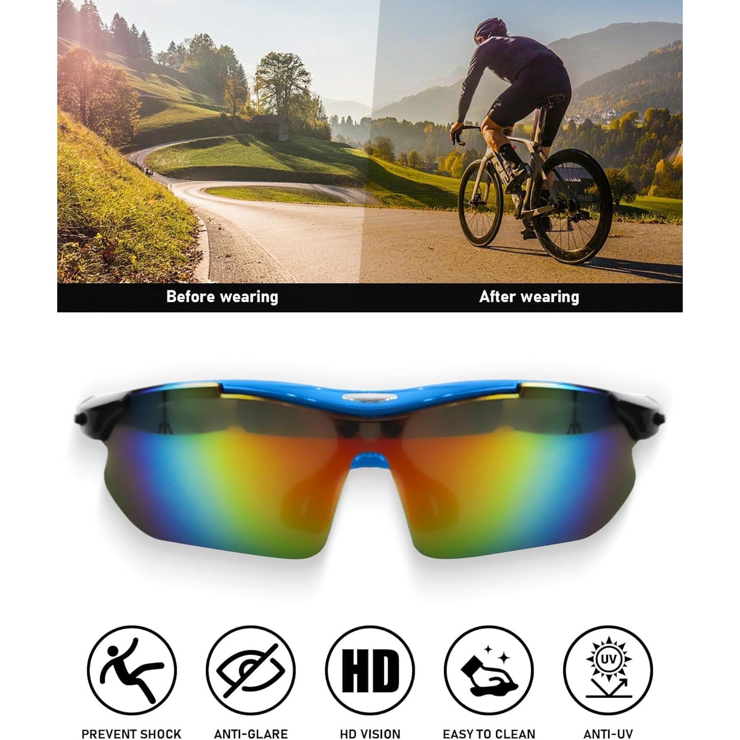 Gafas de Ciclismo Polarizadas UV400 con 5 Lentes Intercambiables
