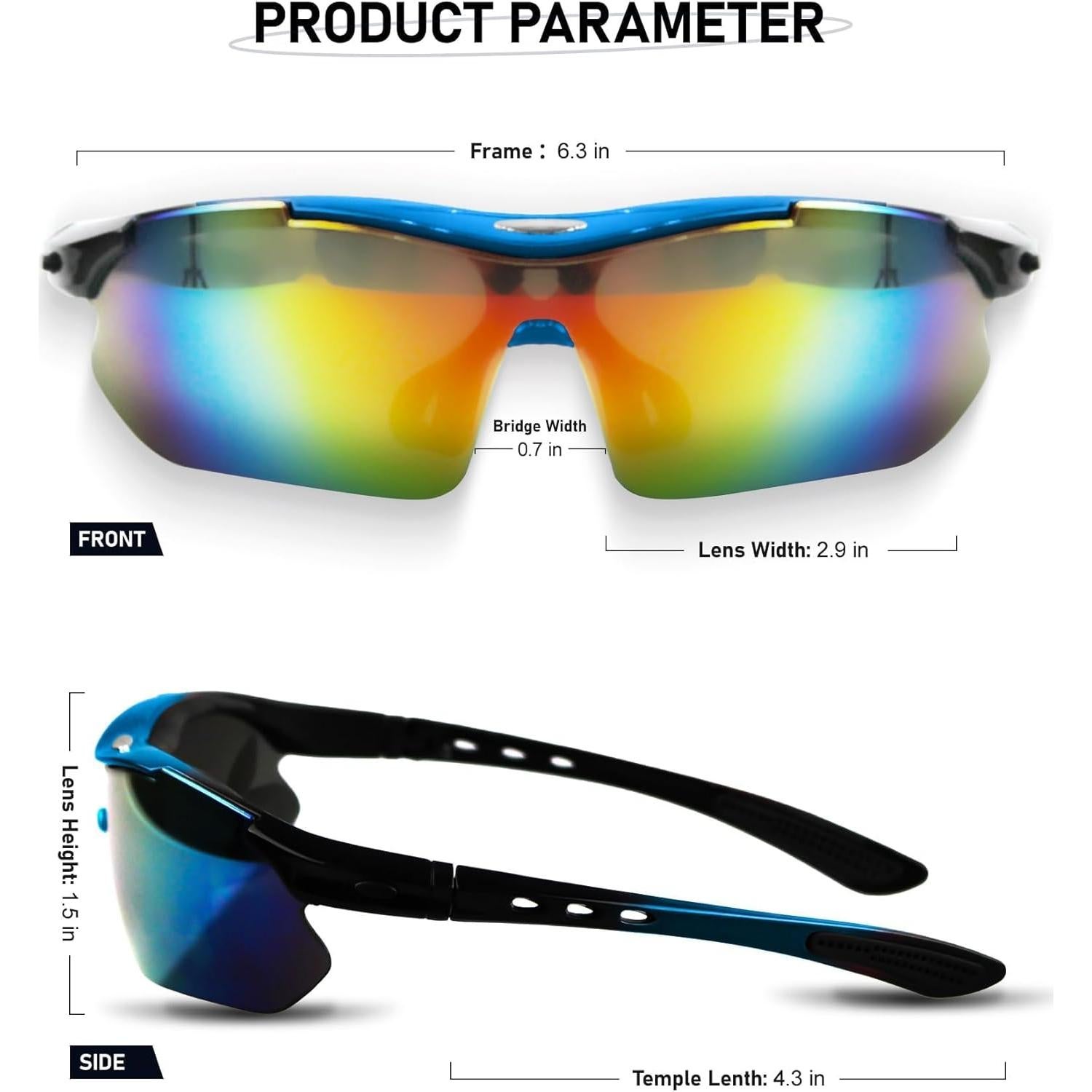 Gafas de Ciclismo Polarizadas UV400 con 5 Lentes Intercambiables