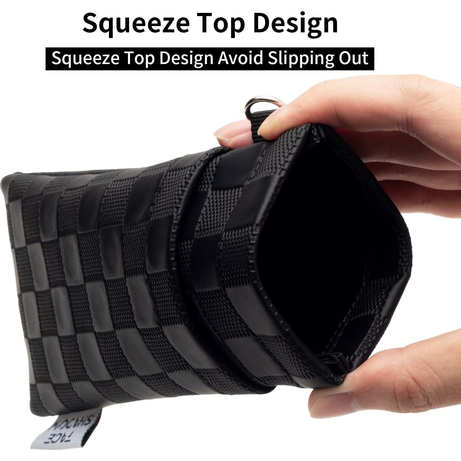 Estuche Doble para Gafas PU Negro con Tapa y Paño de Limpieza