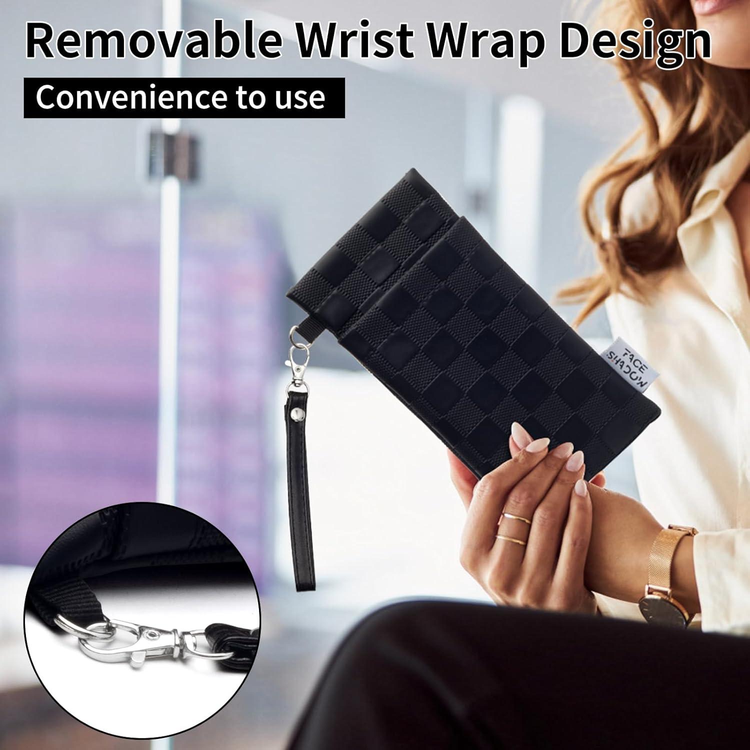 Estuche Doble para Gafas PU Negro con Tapa y Paño de Limpieza