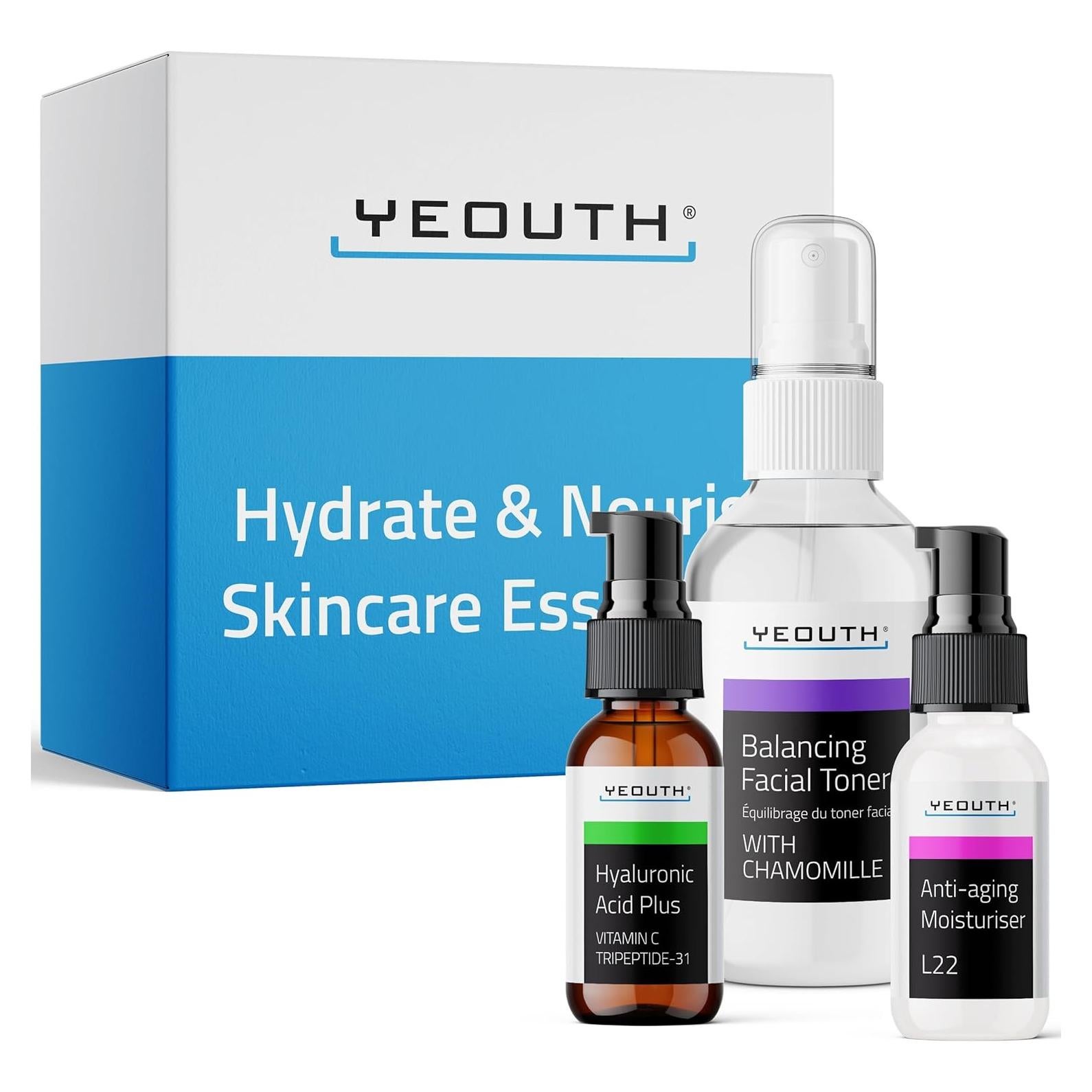 Kit de Cuidado de la Piel YEOUTH 3 Piezas: Suero, Tónico y Crema