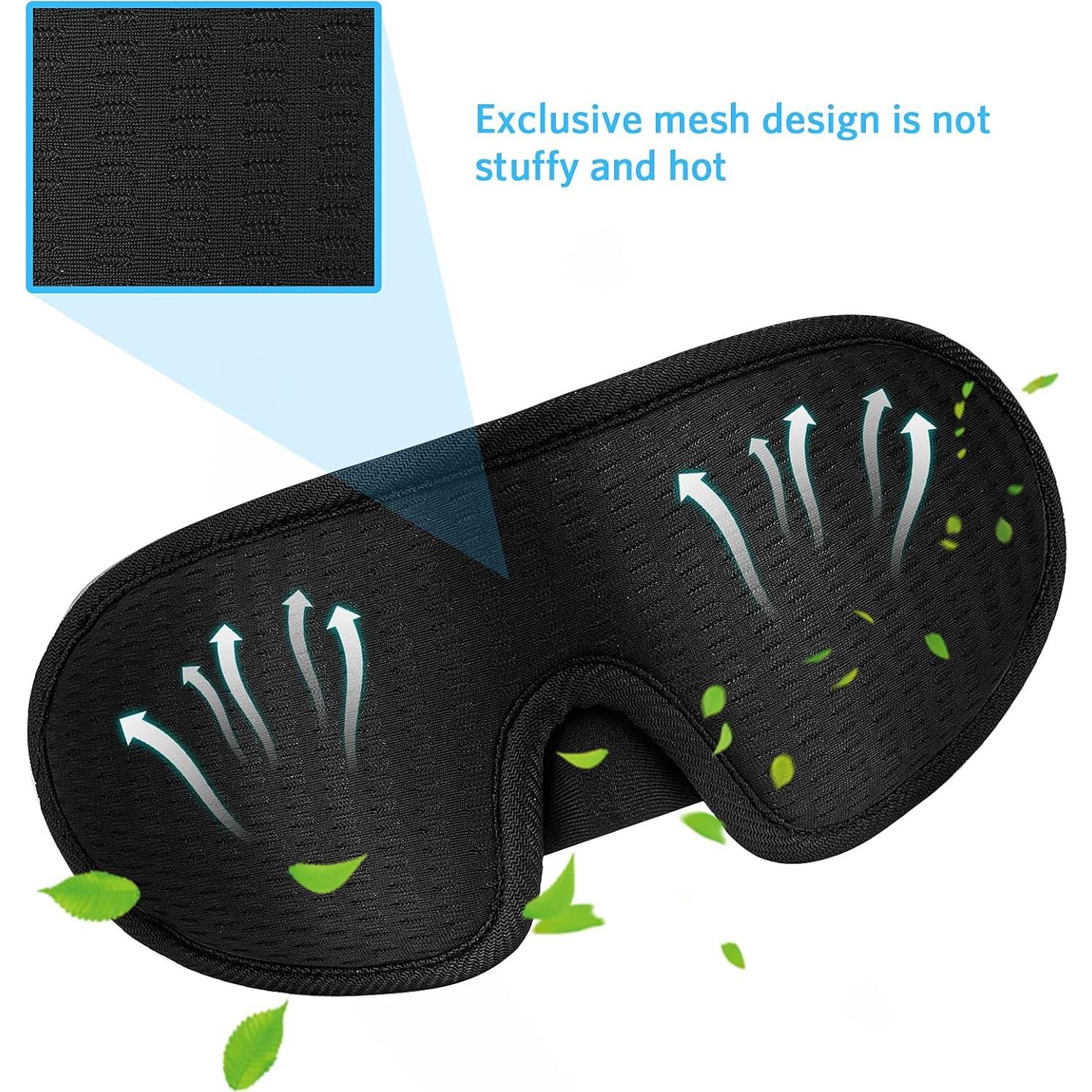 Máscara para dormir RIWISLL 3D negra 100% bloqueadora de luz