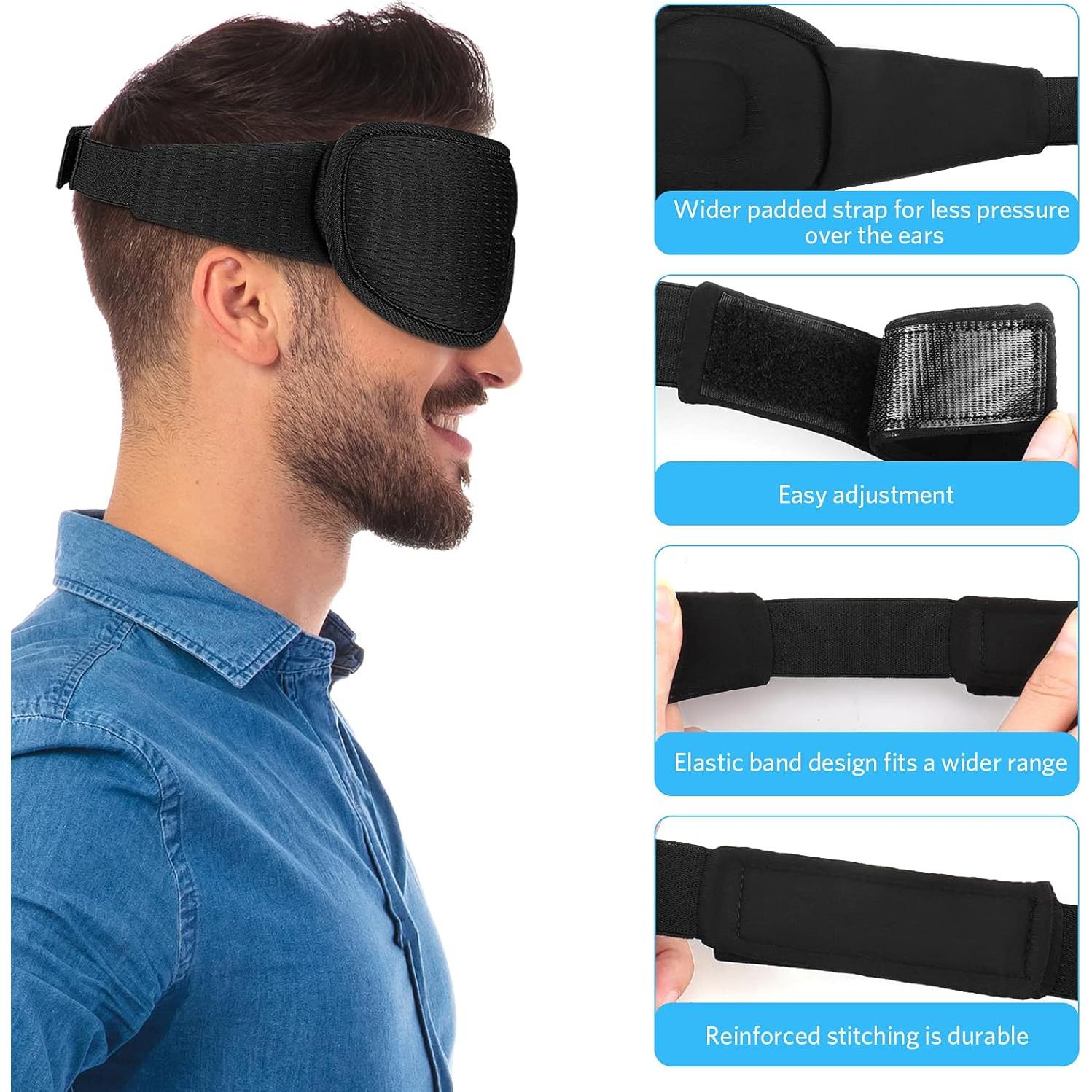 Máscara para dormir RIWISLL 3D negra 100% bloqueadora de luz