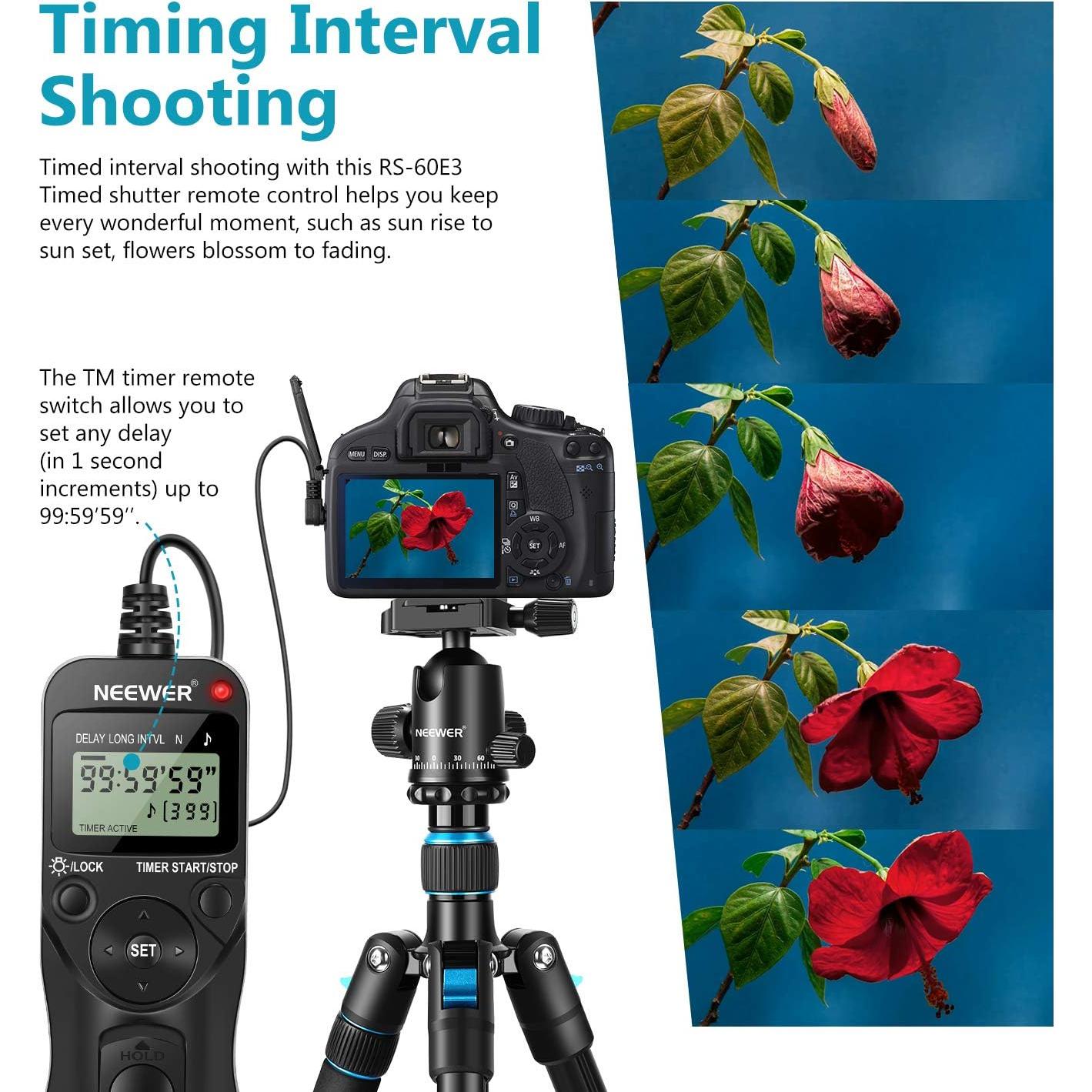 Control Remoto Neewer para Canon y Pentax con Temporizador LCD