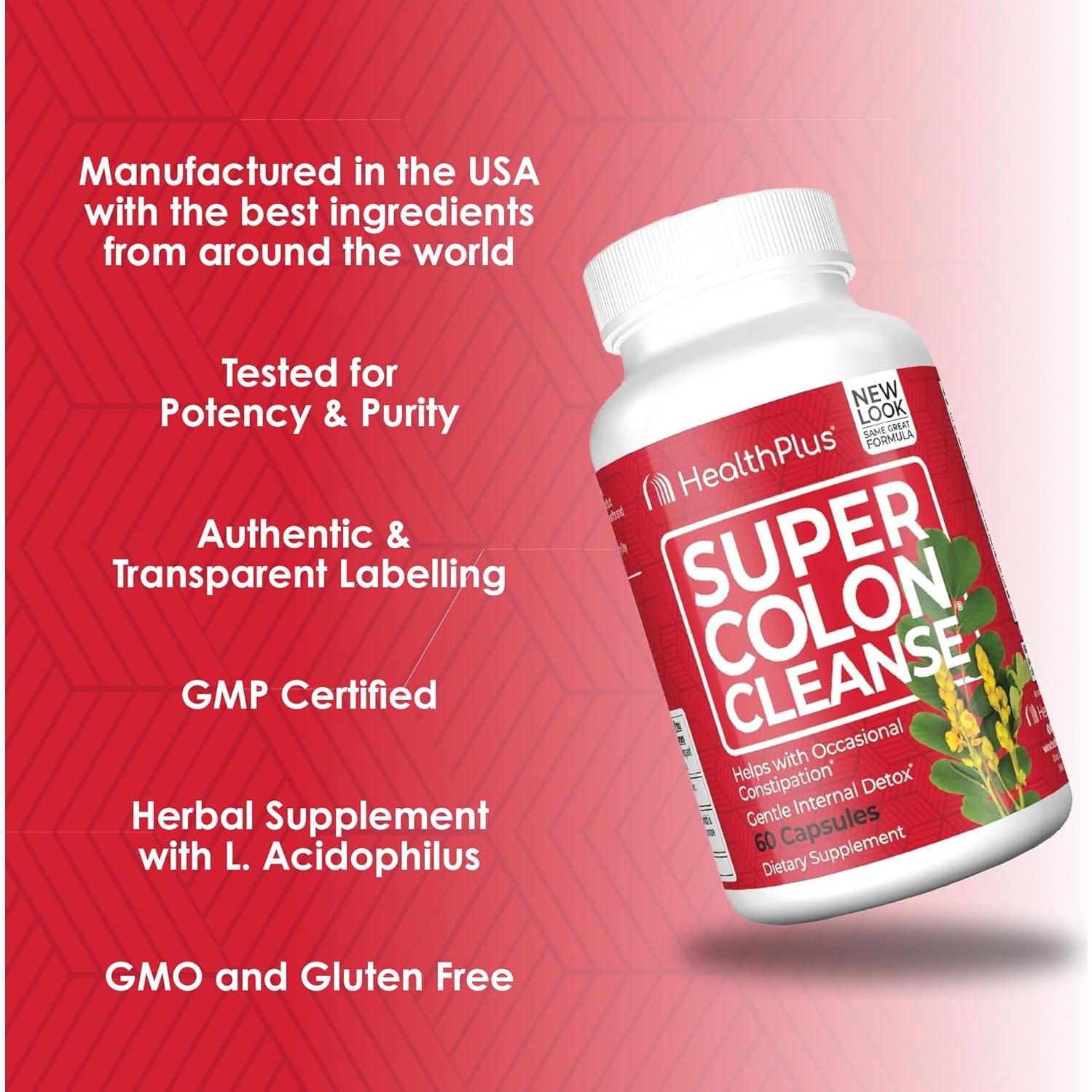 Health Plus Super Colon Cleanse 60 Cápsulas Detox Digestivo