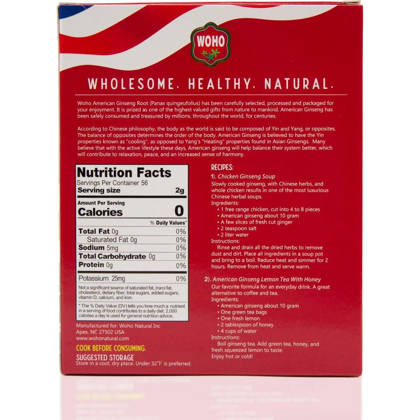 Rodaja de Ginseng Americano Woohoo Natural 113.4g